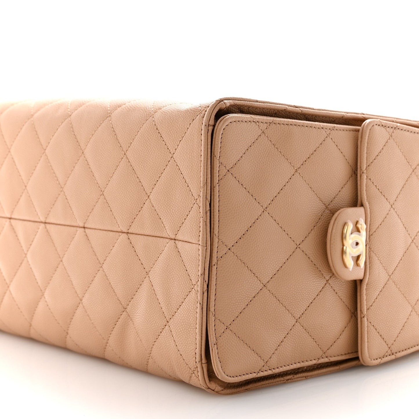 Caviar Quilted Medium Chanel 25 Handbag Beige