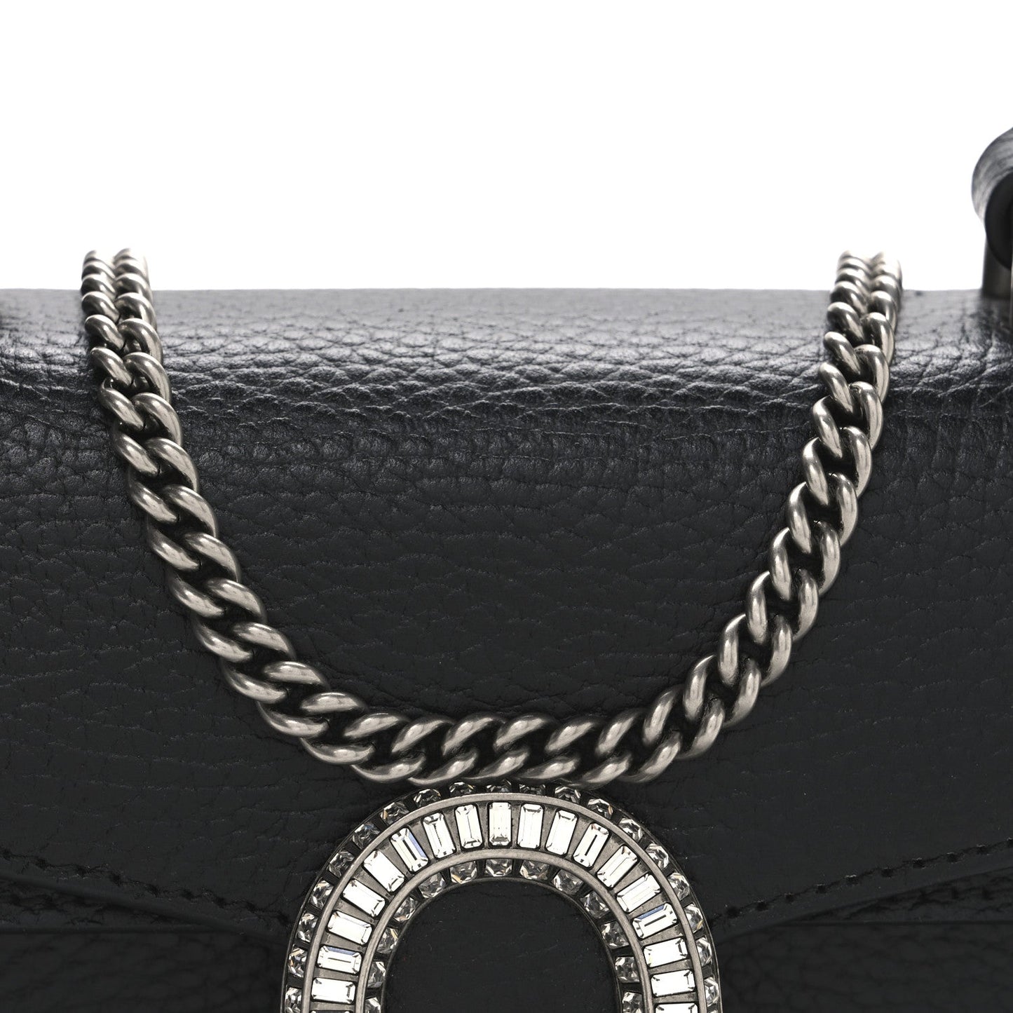 Dollar Calfskin Crystal Mini Dionysus Top Handle Bag Black Crystal