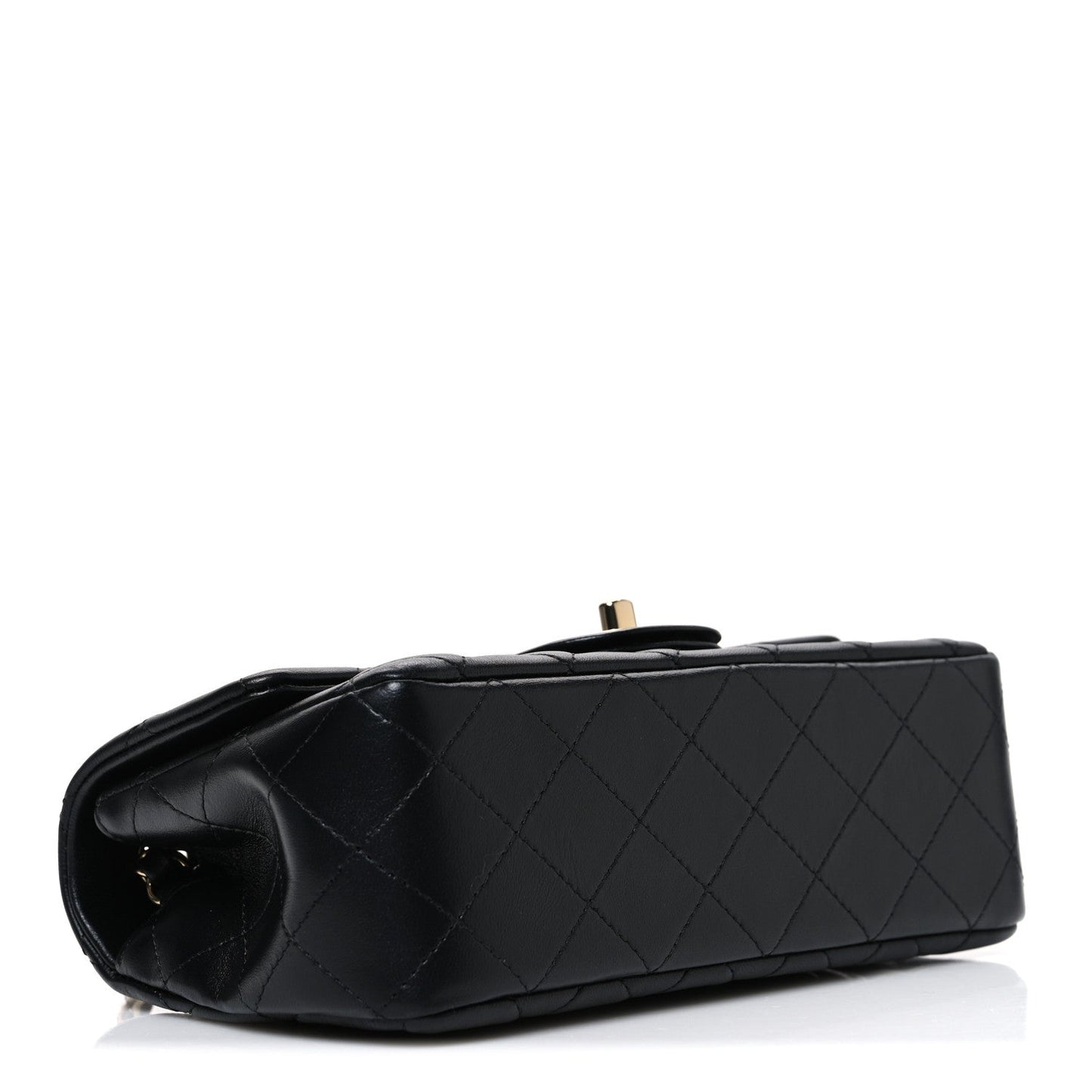 Lambskin Quilted Mini Rectangular Flap Black