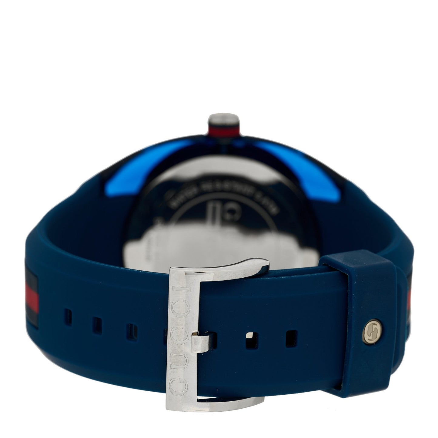 Stainless Steel Rubber 46mm Sync Web Quartz Watch Blue