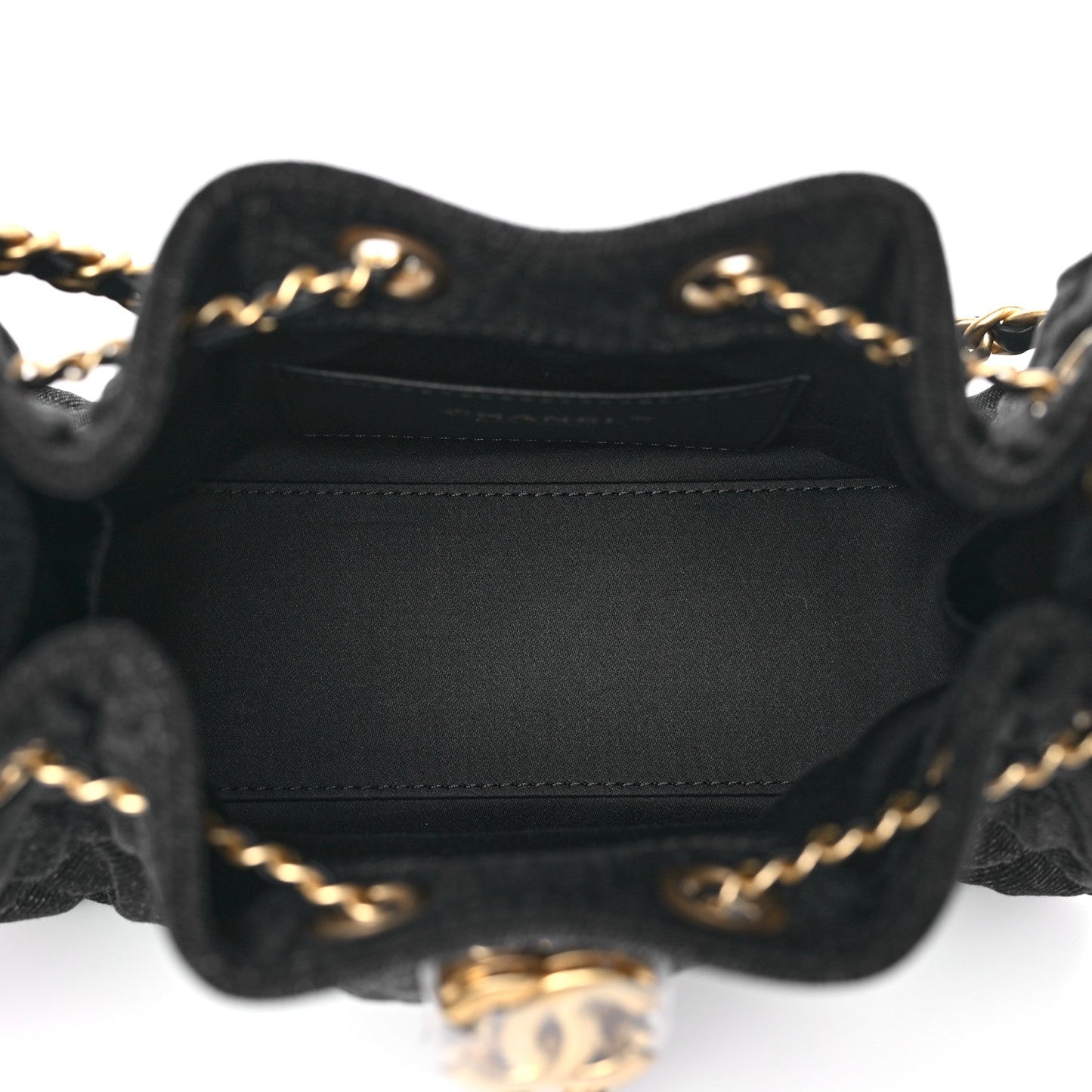 Washed Denim Quilted Mini Chanel 25 Handbag Black