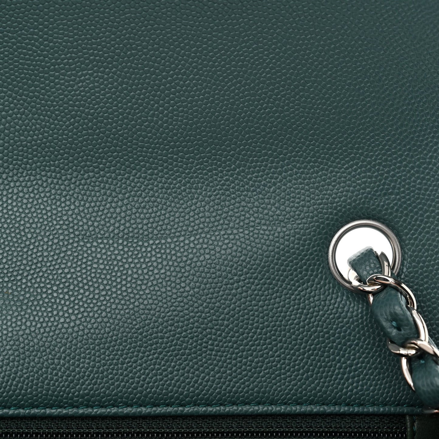 Caviar Quilted Mini Rectangular Flap Dark Turquoise
