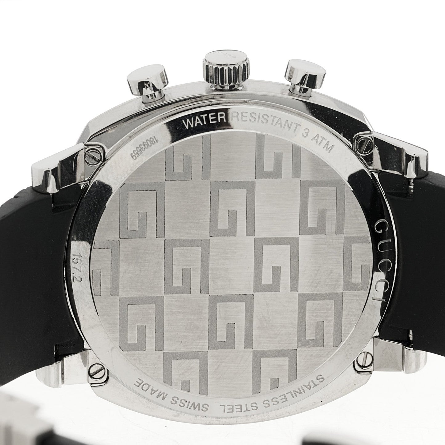 Stainless Steel Rubber 40mm Grip Quartz Watch Black