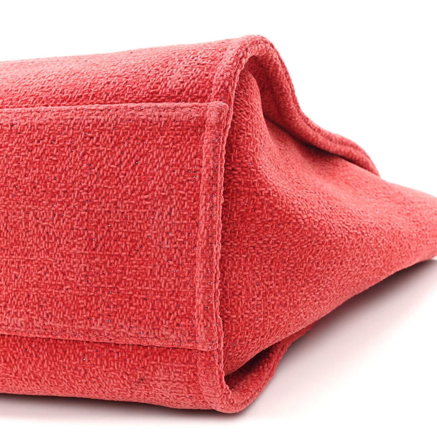 Lurex Boucle Medium Deauville Tote Red