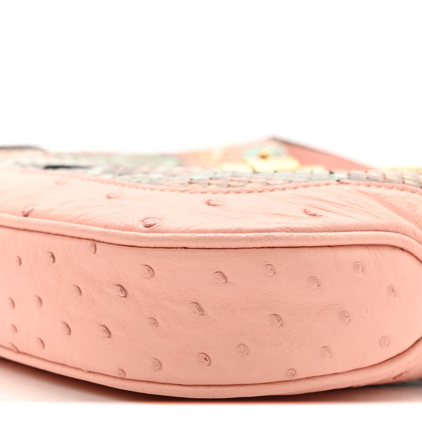 Snakeskin Ostrich Calfskin Small Jackie 1961 Hobo Pink Multicolor