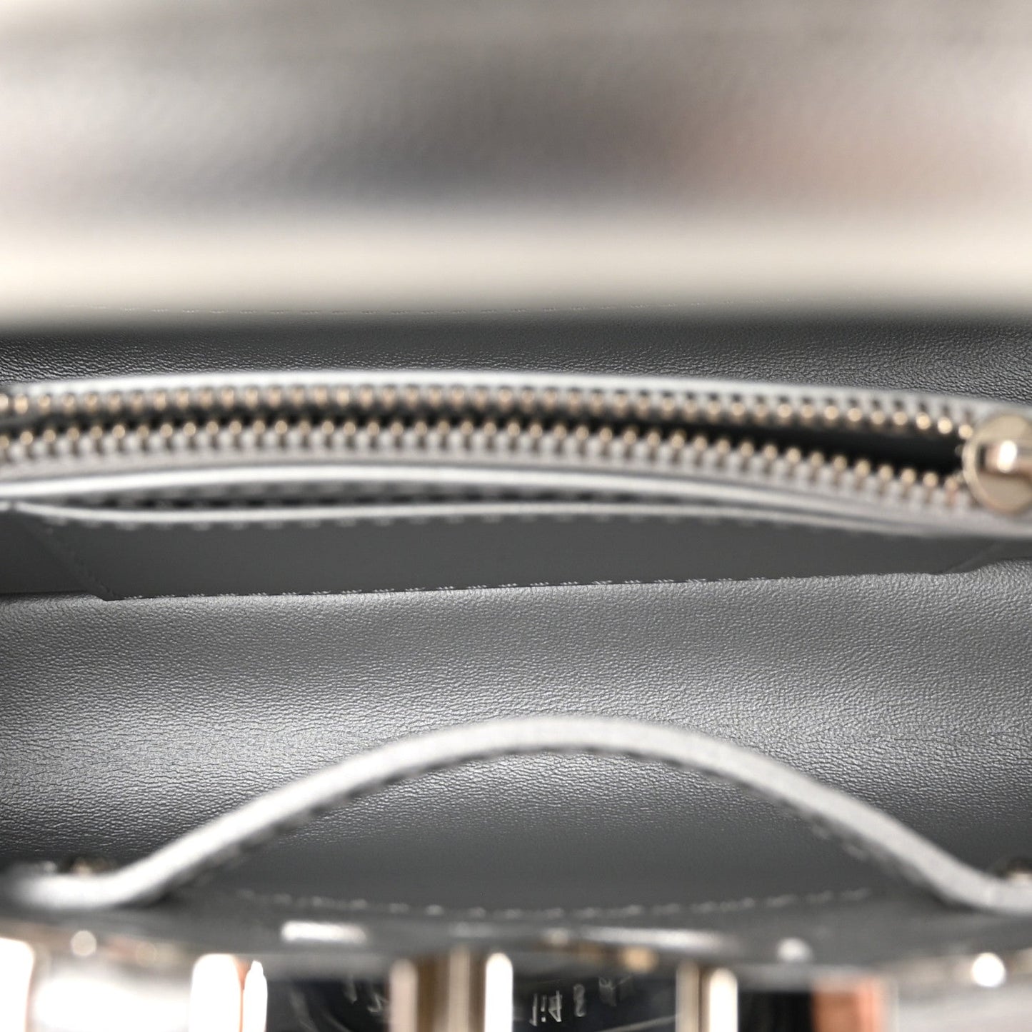 Lambskin Strass Mini Capucines  Silver