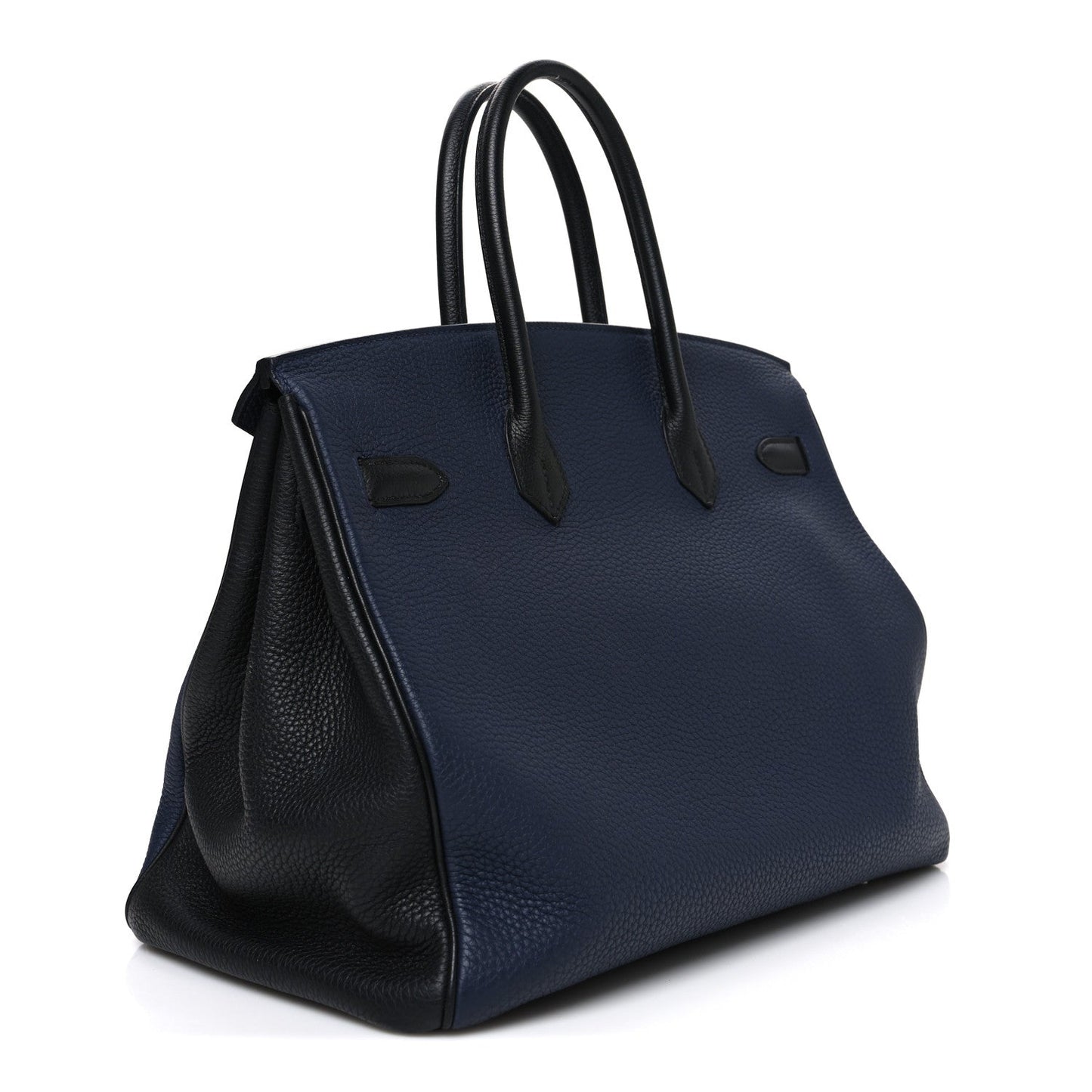 Togo Bi-Color Horseshoe Birkin 35 Bleu Nuit Black