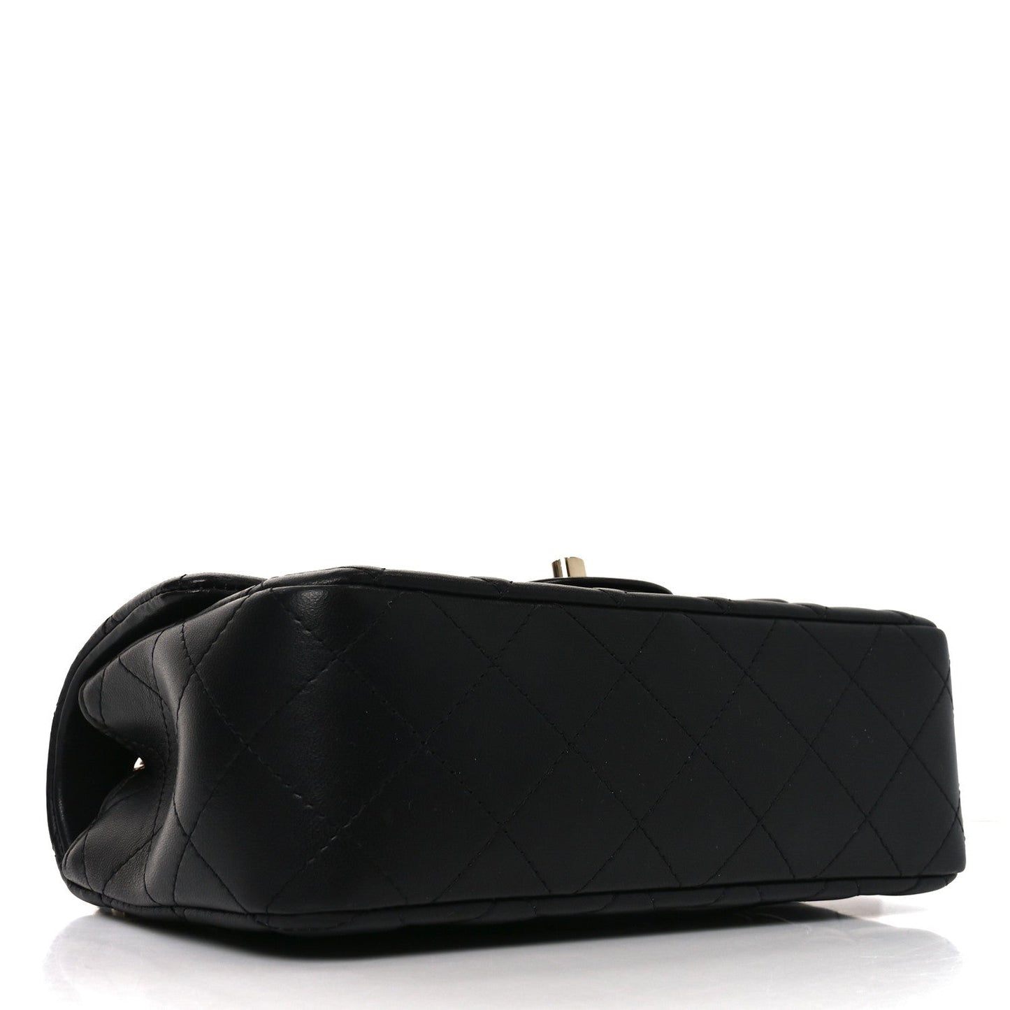 Lambskin Quilted Mini Rectangular Flap Black
