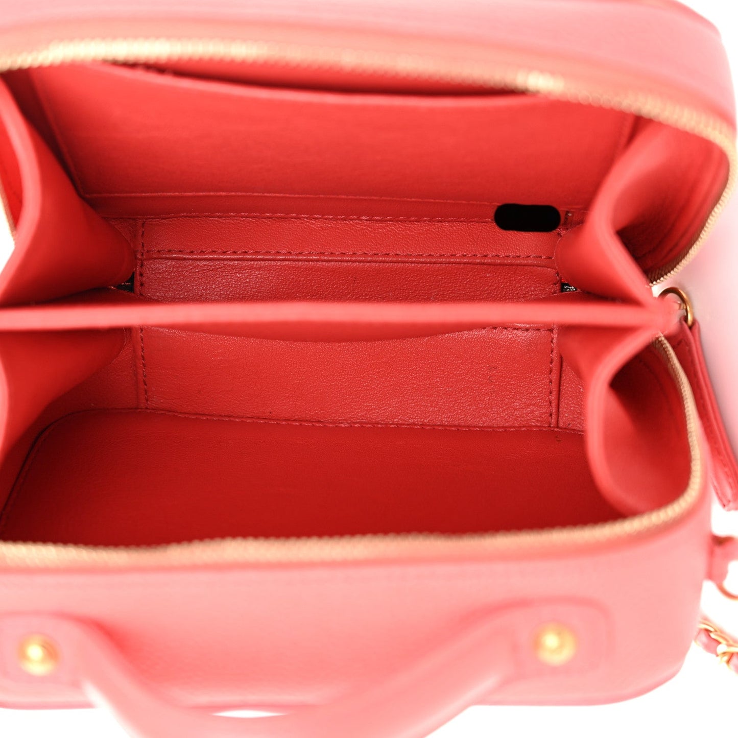 Caviar Quilted Small CC Filigree Vanity Case Coral