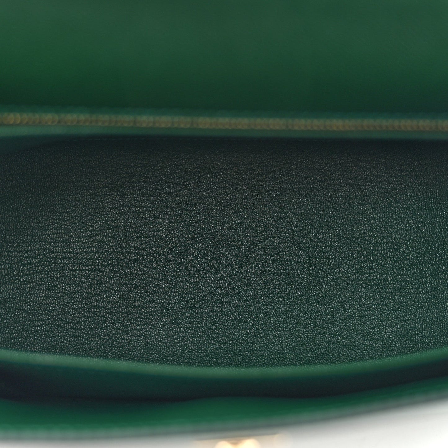 Madame Calfskin Shiny Alligator Kelly Sellier Touch 25 Vert Moyen