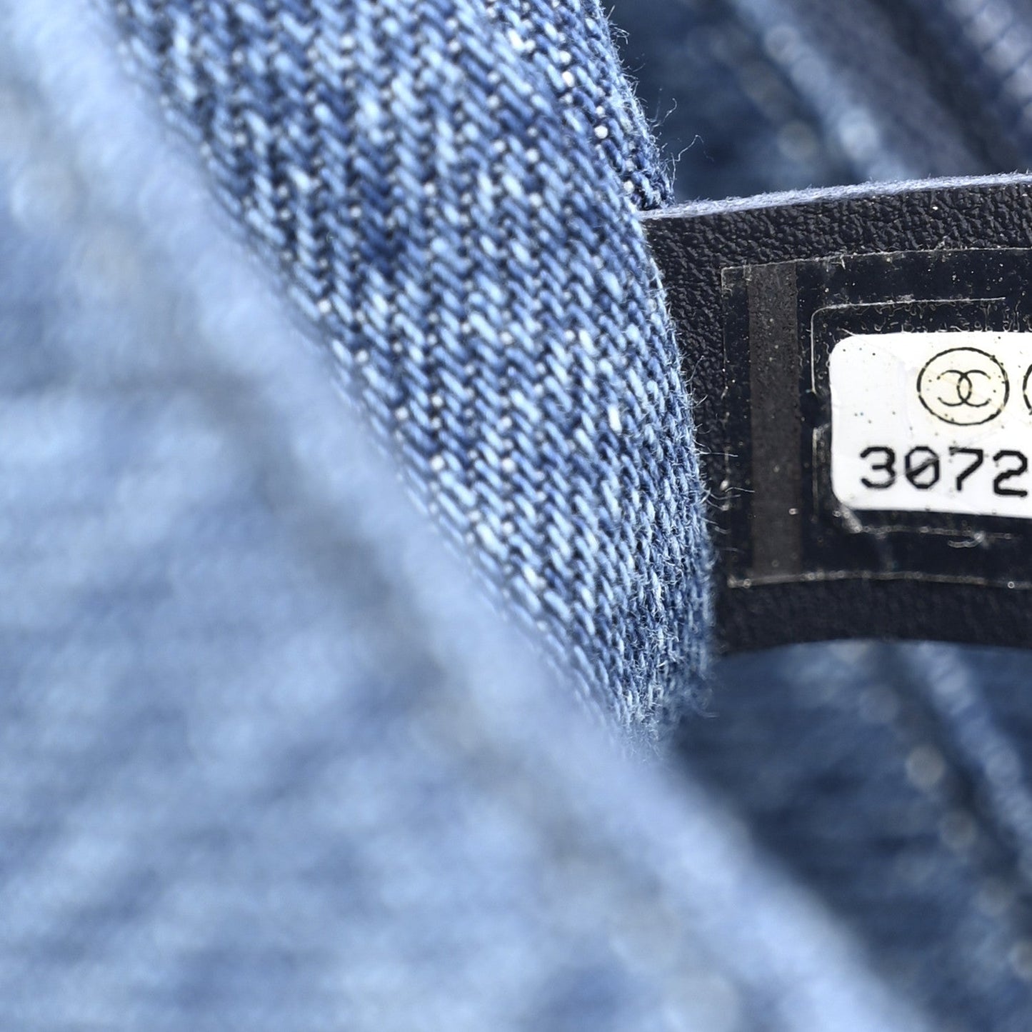Denim CC Quilted Mini Square Flap Blue