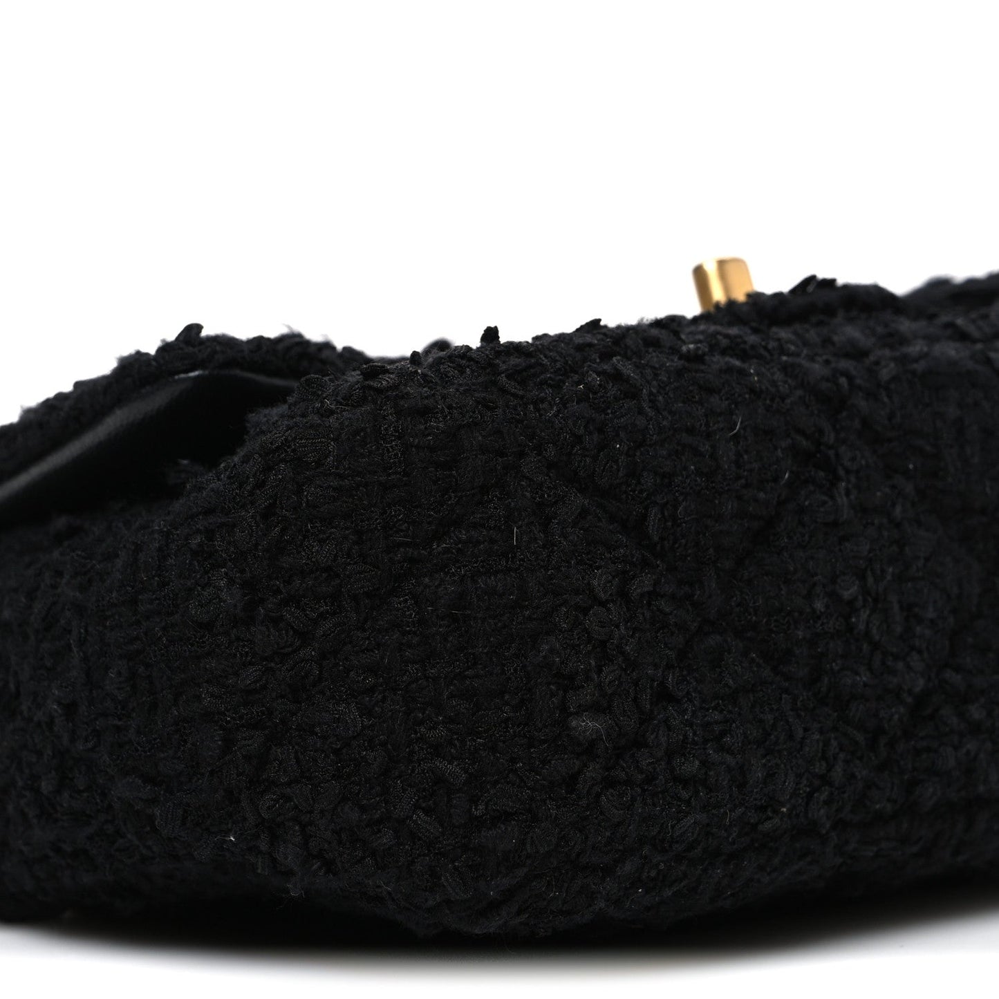 Tweed Quilted Mini Square Flap Black