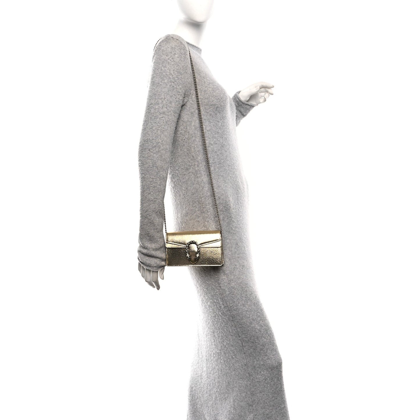 Metallic Calfskin Super Mini Dionysus Shoulder Bag Gold