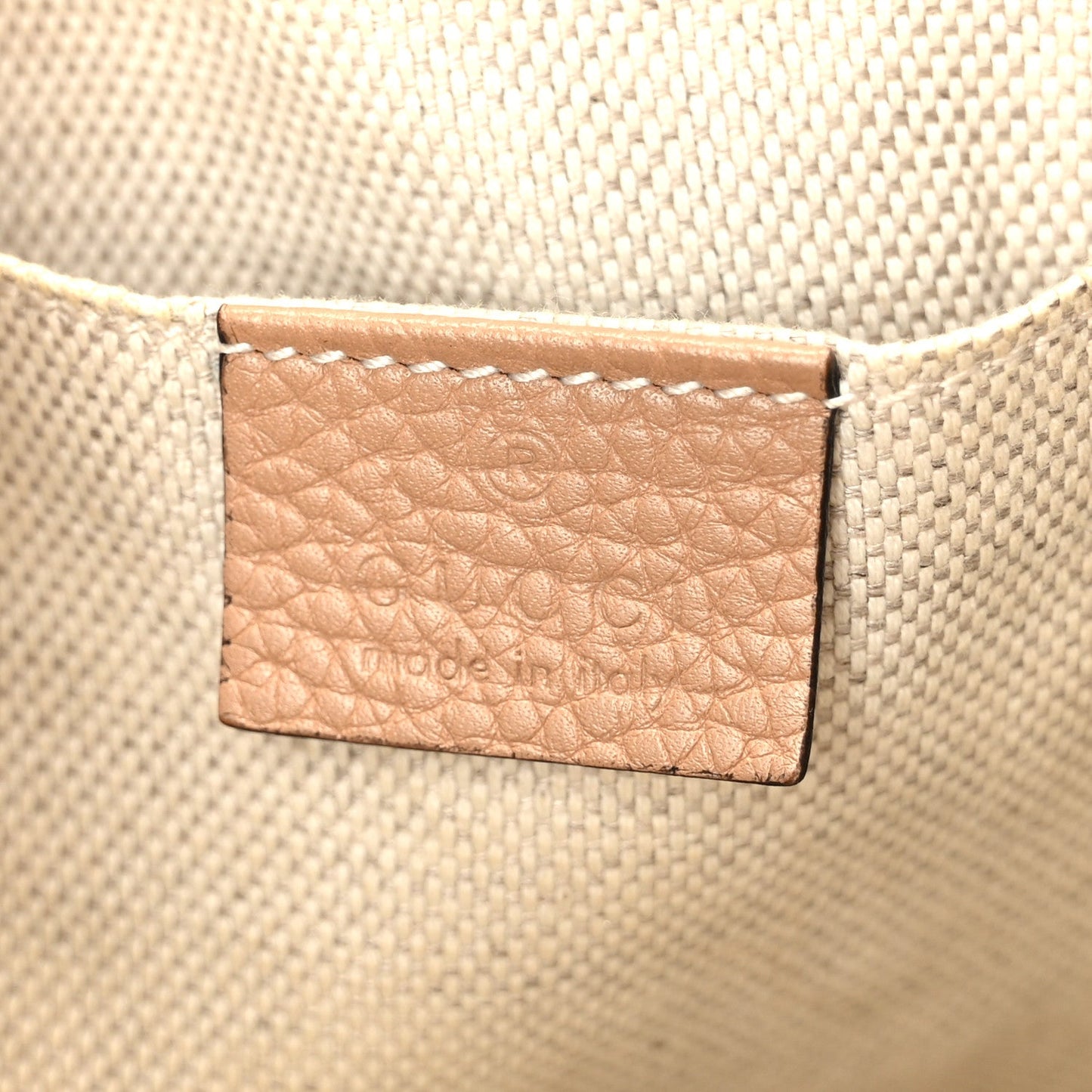 Pebbled Calfskin Small Soho Disco Bag Rose Beige