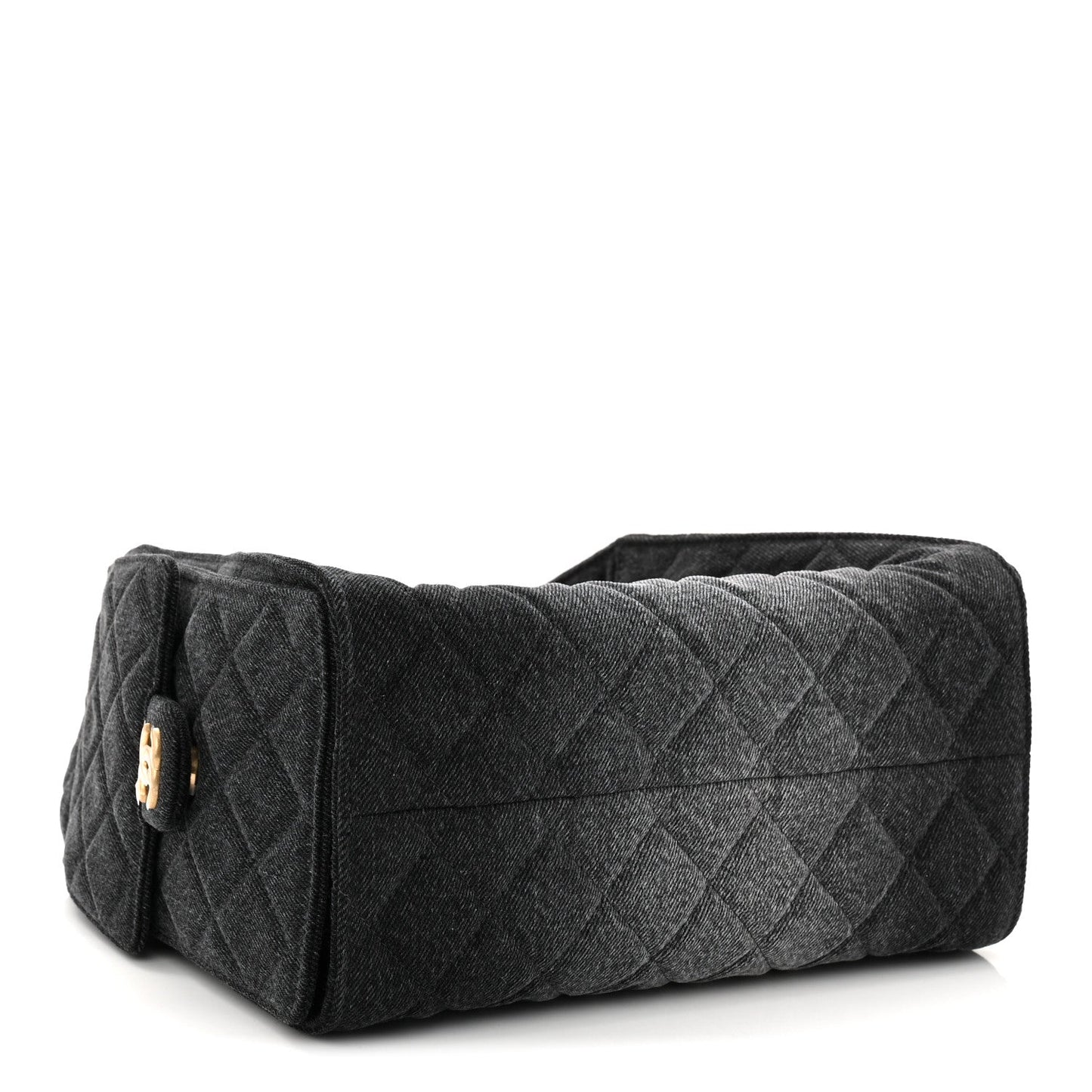 Washed Denim Quilted Small Chanel 25 Handbag Black