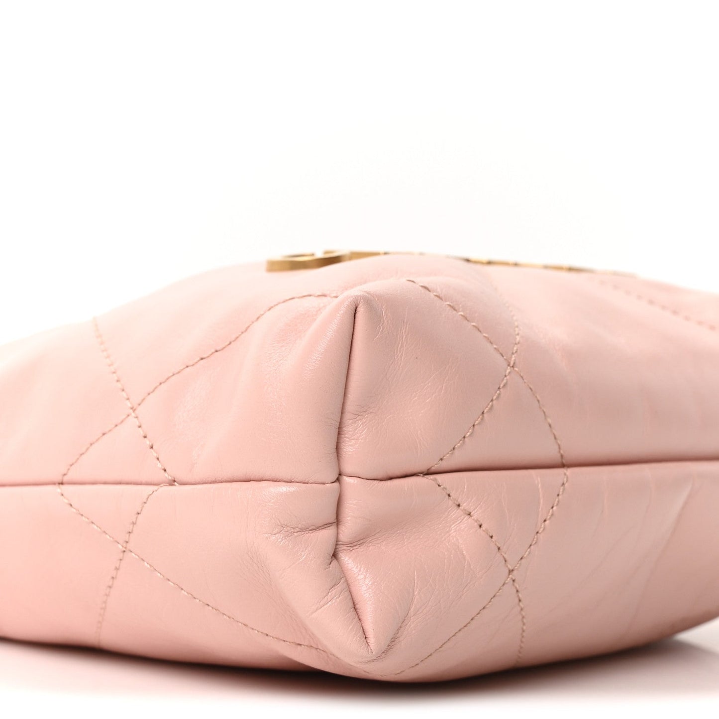 Shiny Calfskin Quilted Mini Chanel 22 Light Pink