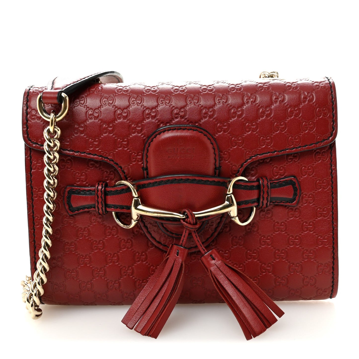 Soft Microguccissima Mini Emily Chain Shoulder Bag Rosso