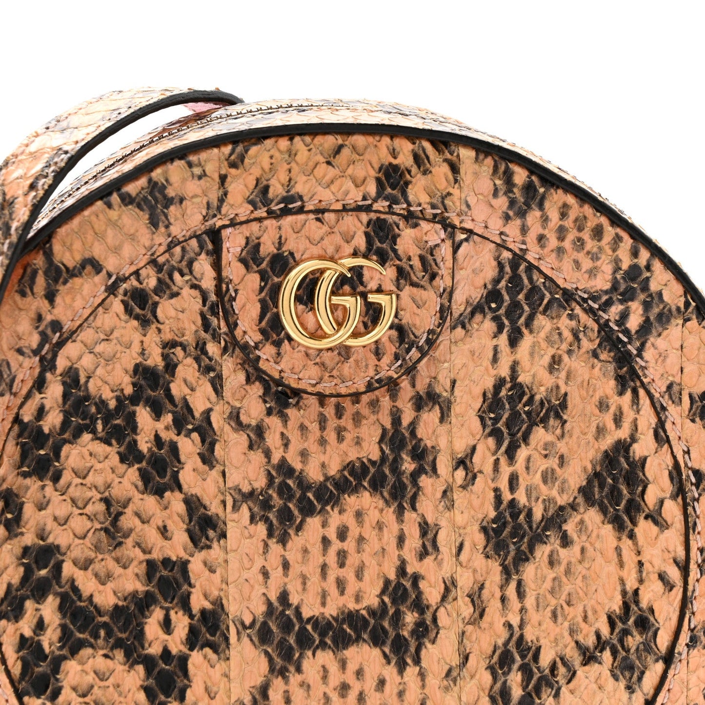 Snakeskin GG Ophidia Round Crossbody Bag