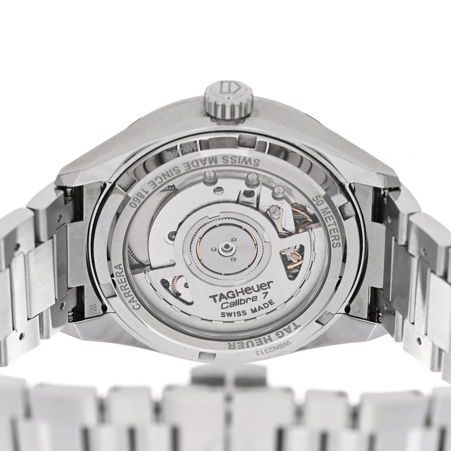 Stainless Steel 36mm Carrera Date Automatic Watch Pink WBN2313