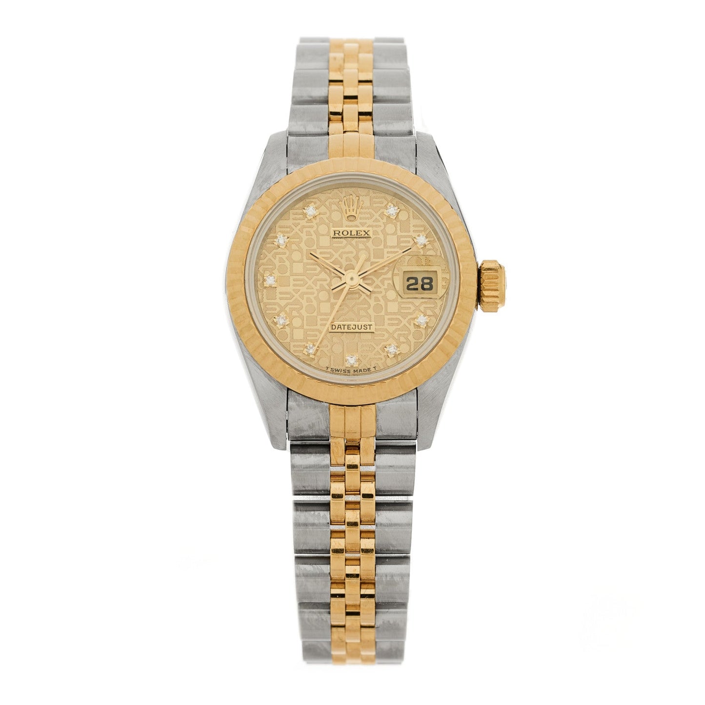 Stainless Steel 18K Yellow Gold Diamond 26mm Oyster Perpetual Datejust Watch Champagne Jubilee 69173