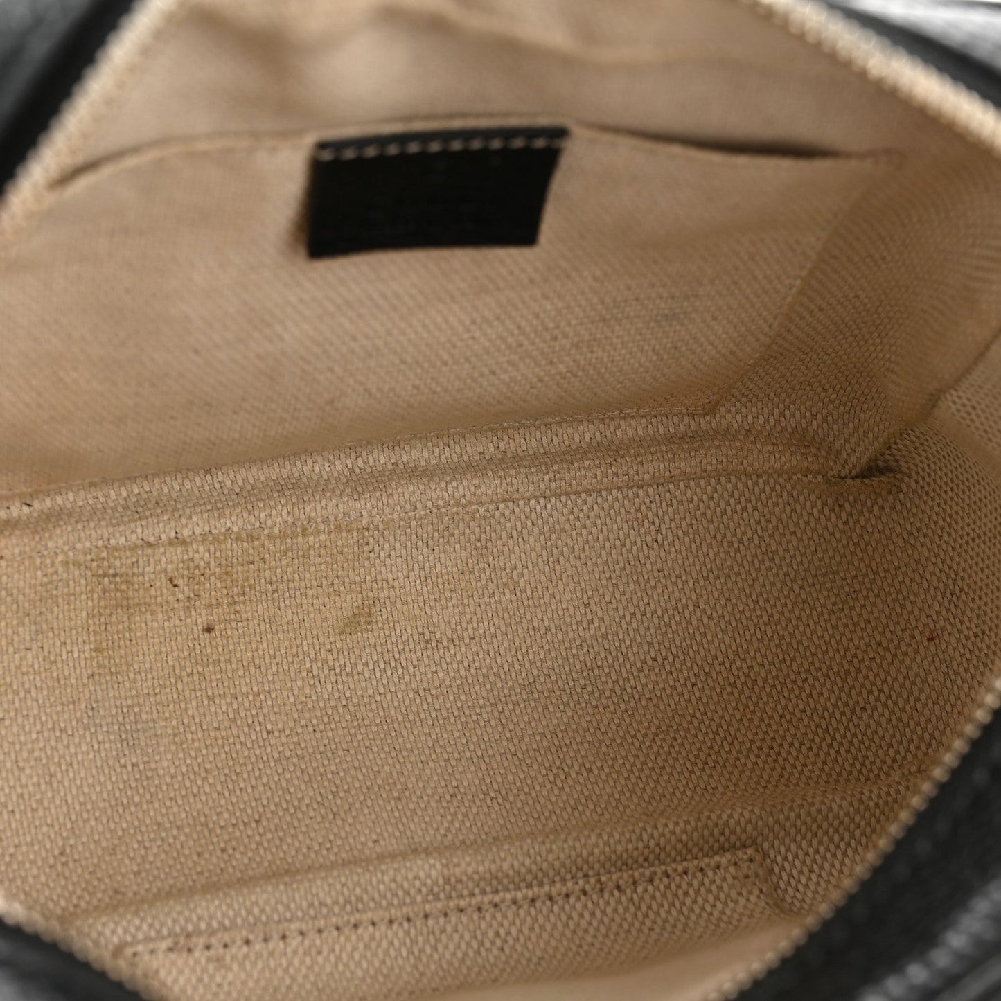 Pebbled Calfskin Small Soho Disco Bag Black