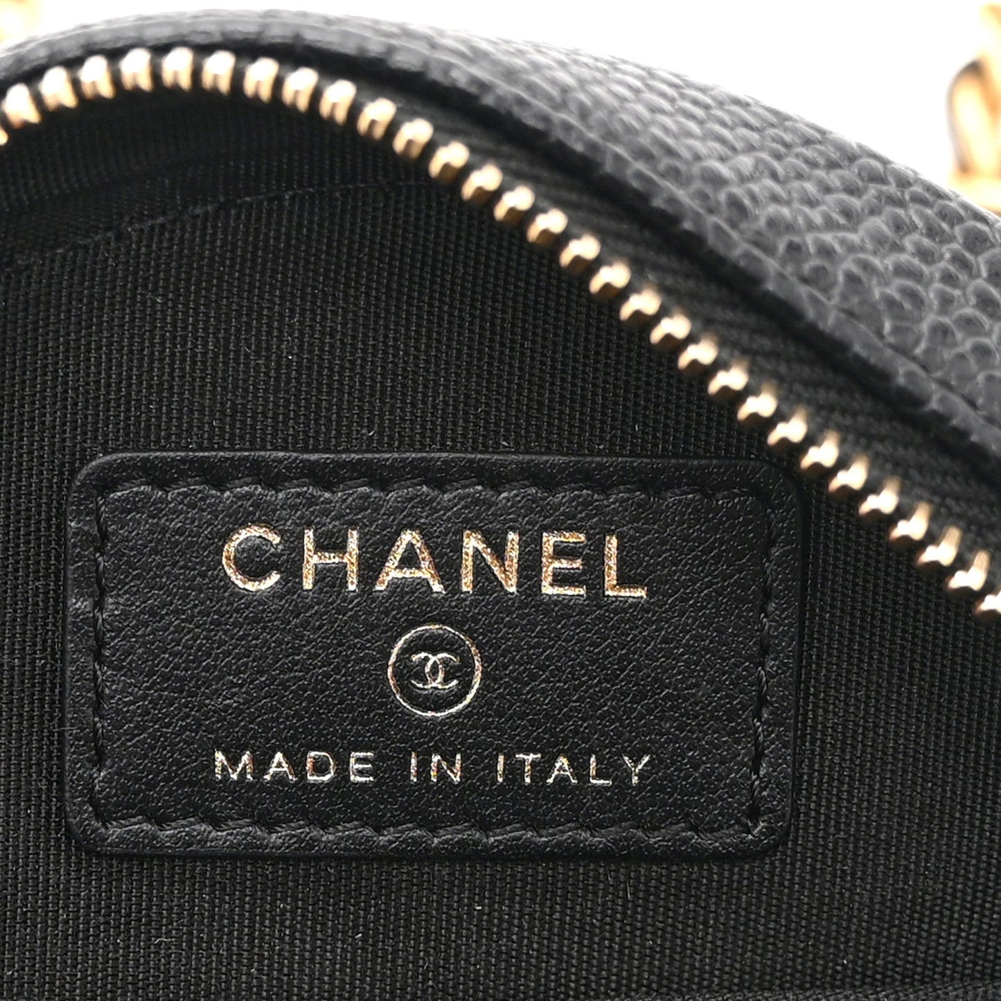Caviar Quilted Round Filigree Crossbody Black