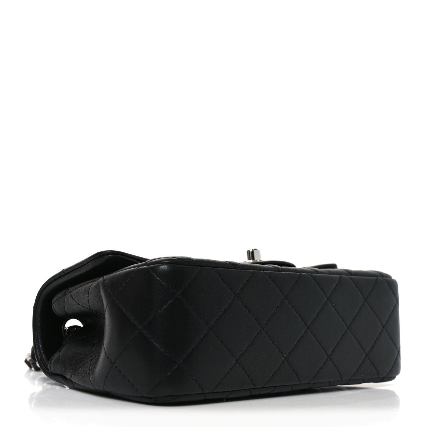 Lambskin Quilted Mini Rectangular Flap Black