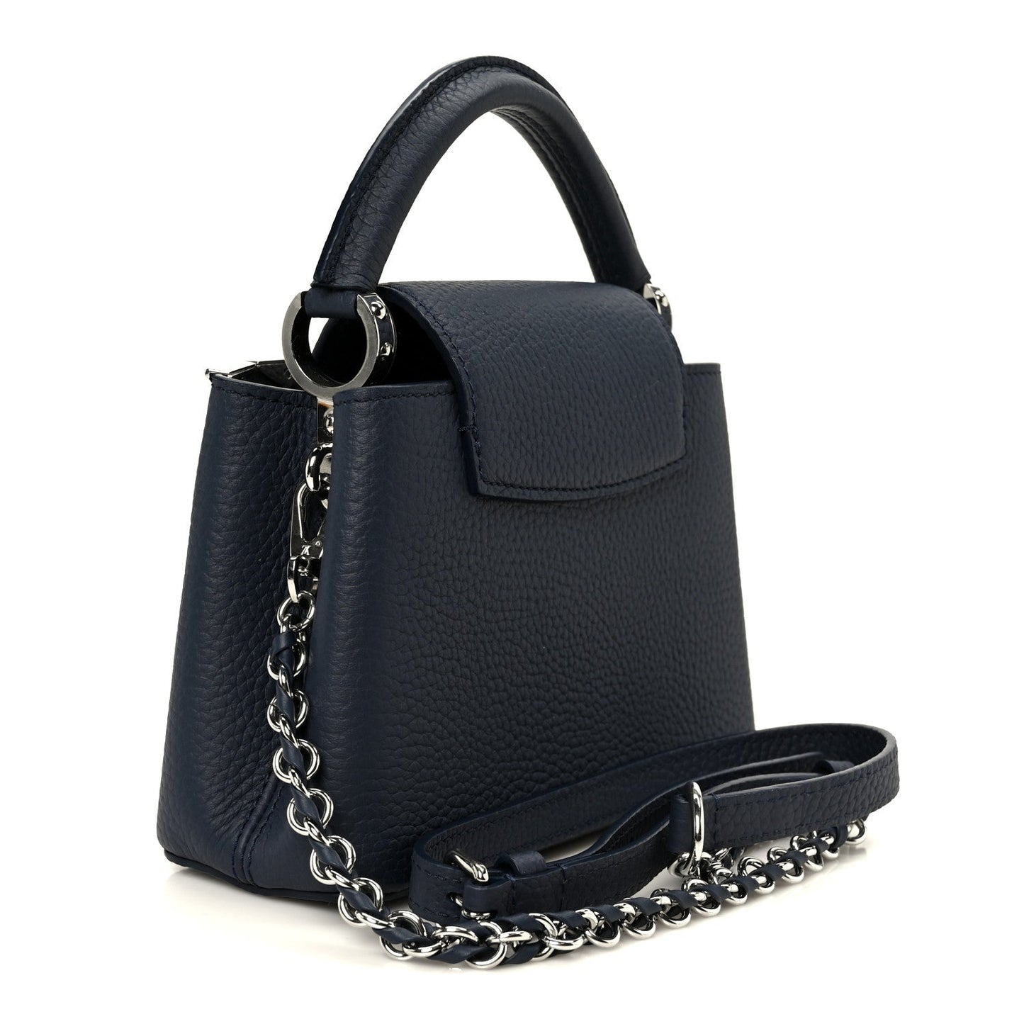 Taurillon Embellished Malletage Crown Mini Capucines Navy