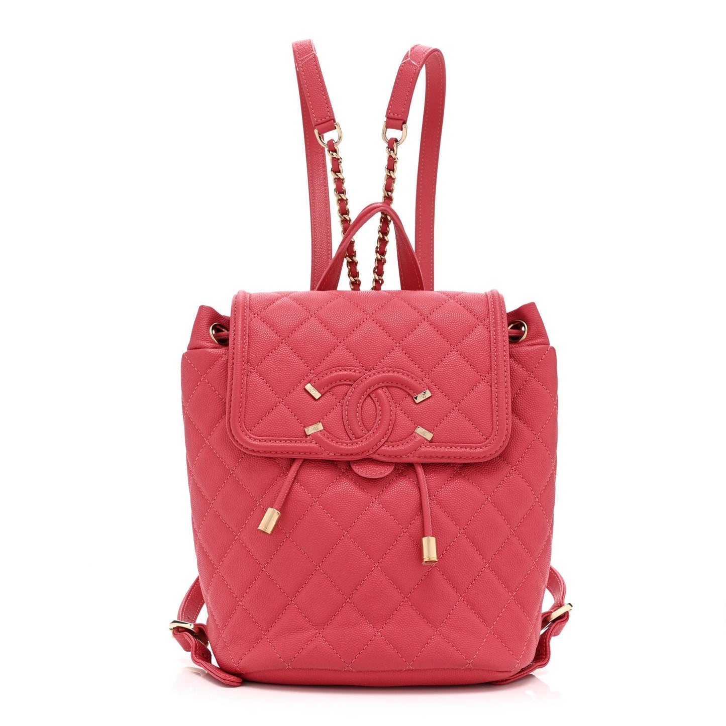 Caviar Quilted Small Filigree Backpack Pink