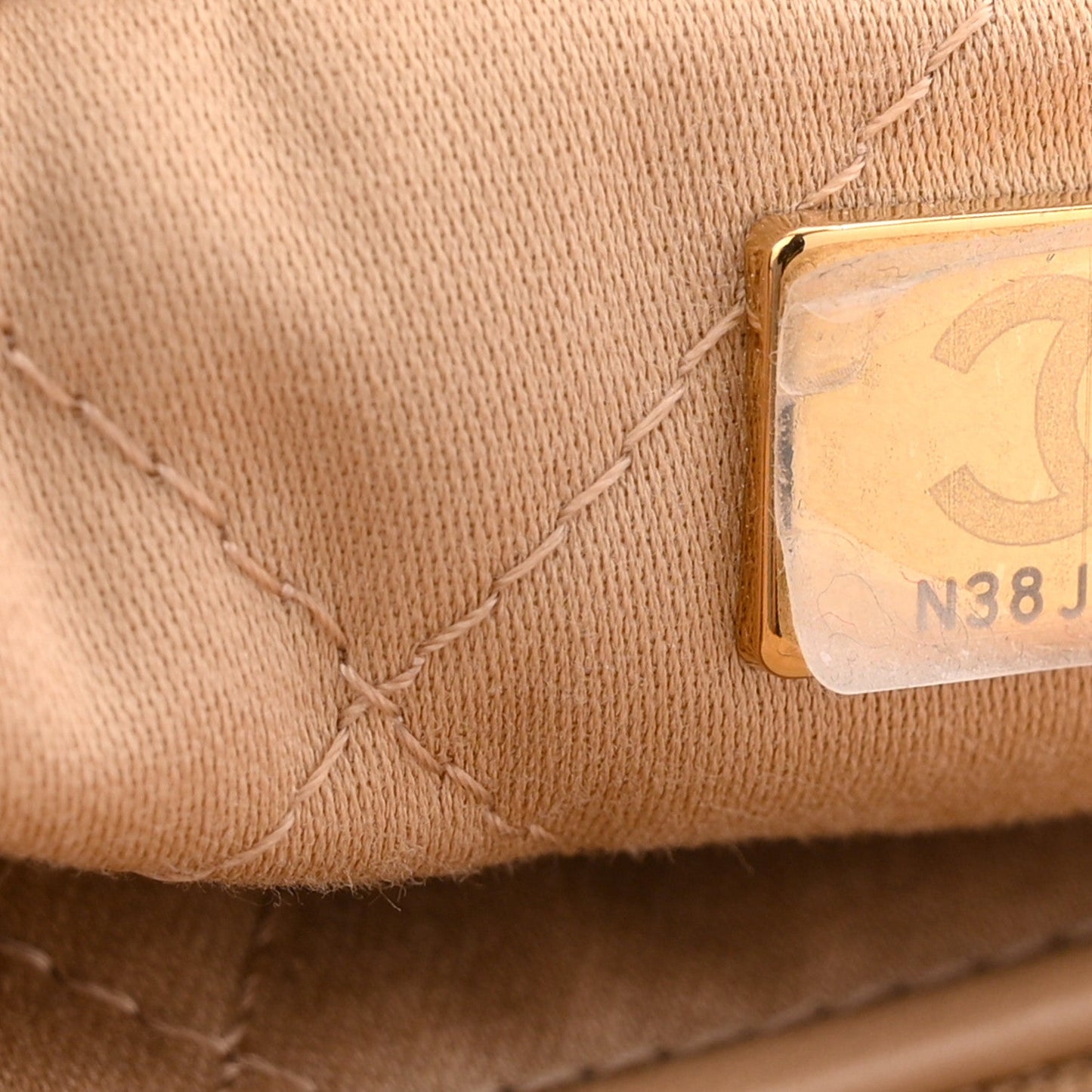 Shiny Calfskin Quilted Chanel 22 Beige