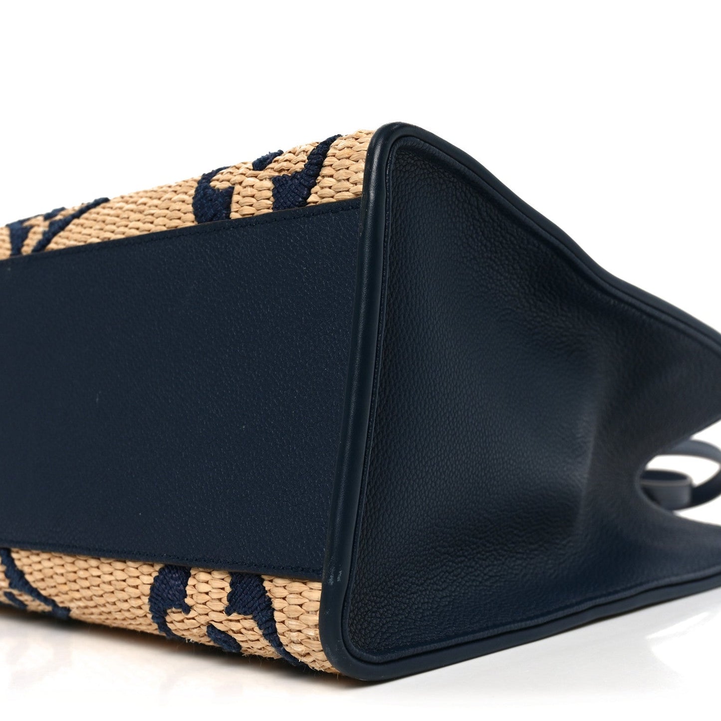 Raffia Calfskin Monogram Giant Onthego MM Blue