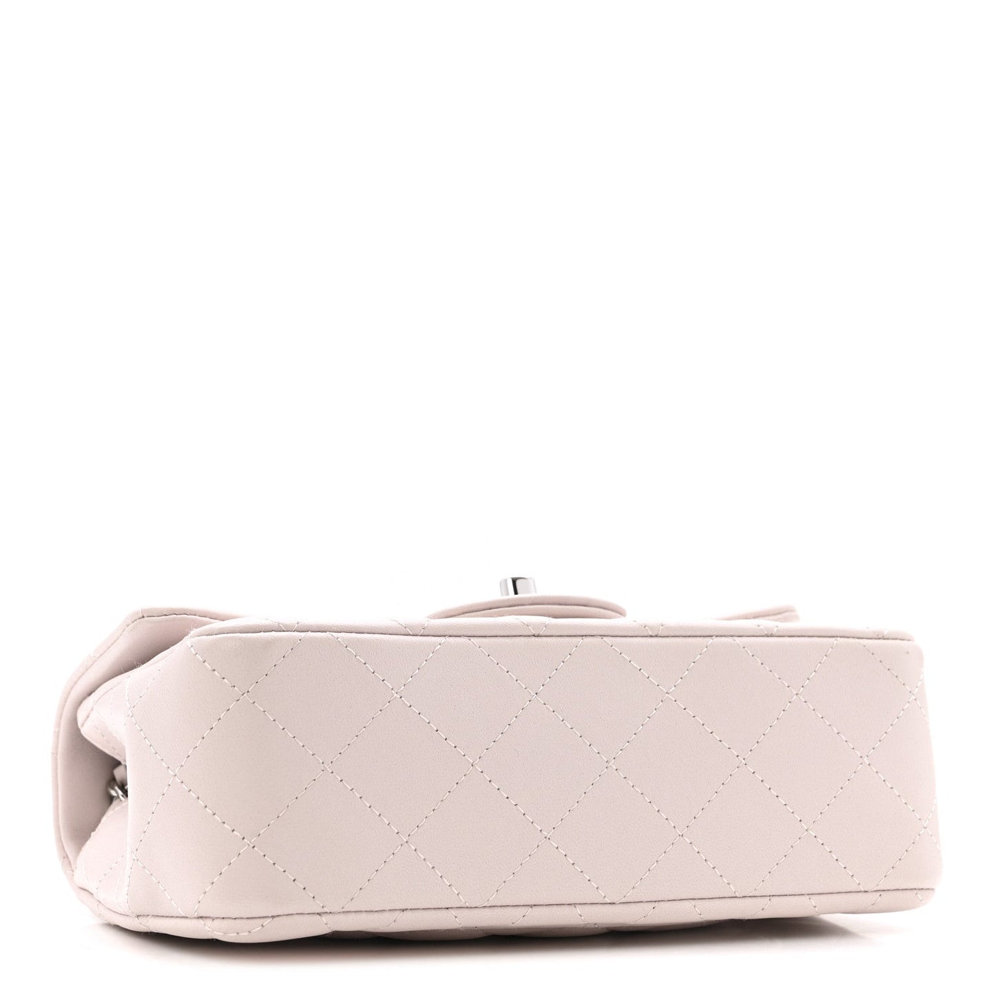 Lambskin Quilted Mini Rectangular Flap Light Purple