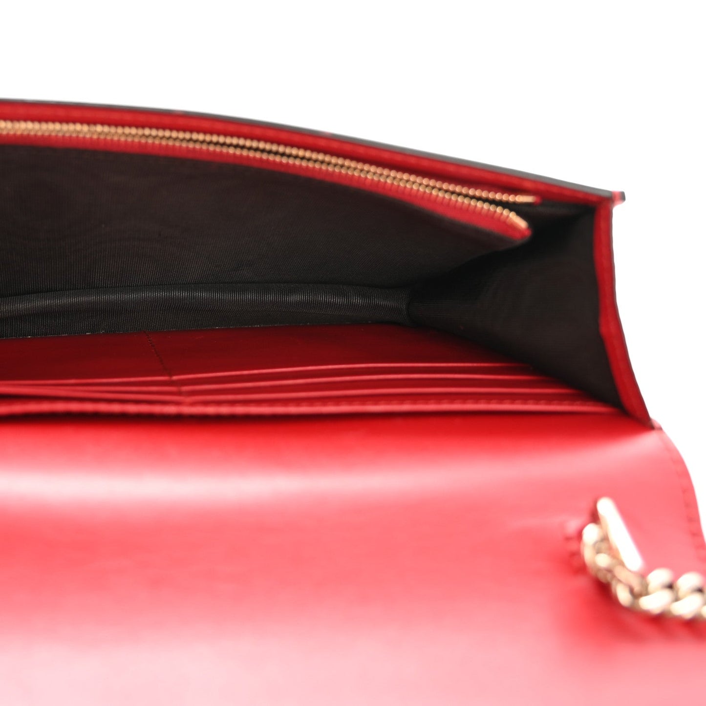 Guccissima Signature Bowy Chain Wallet Hibiscus Red