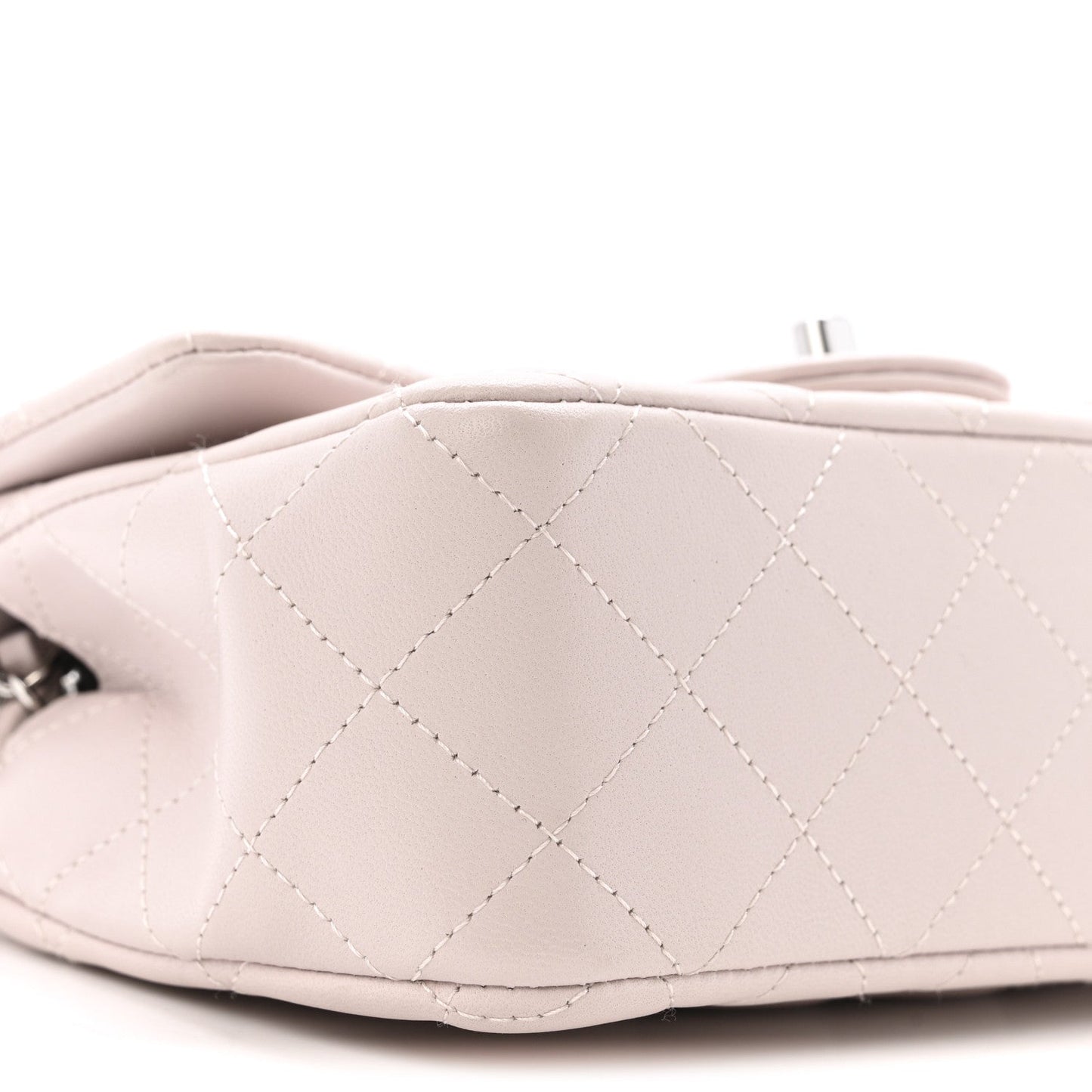 Lambskin Quilted Mini Rectangular Flap Light Purple