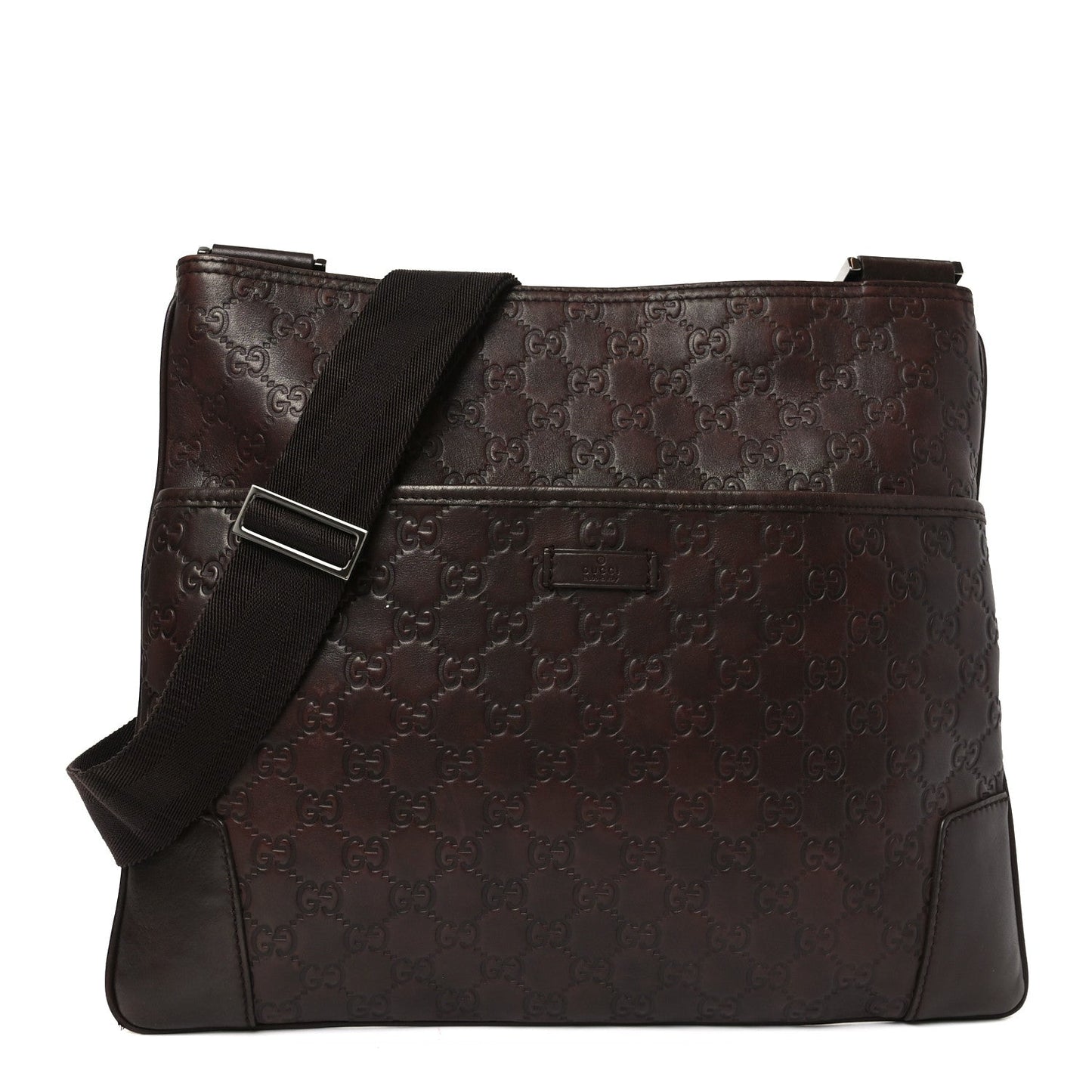 Guccissima Flat Messenger Bag Brown Dark Brown