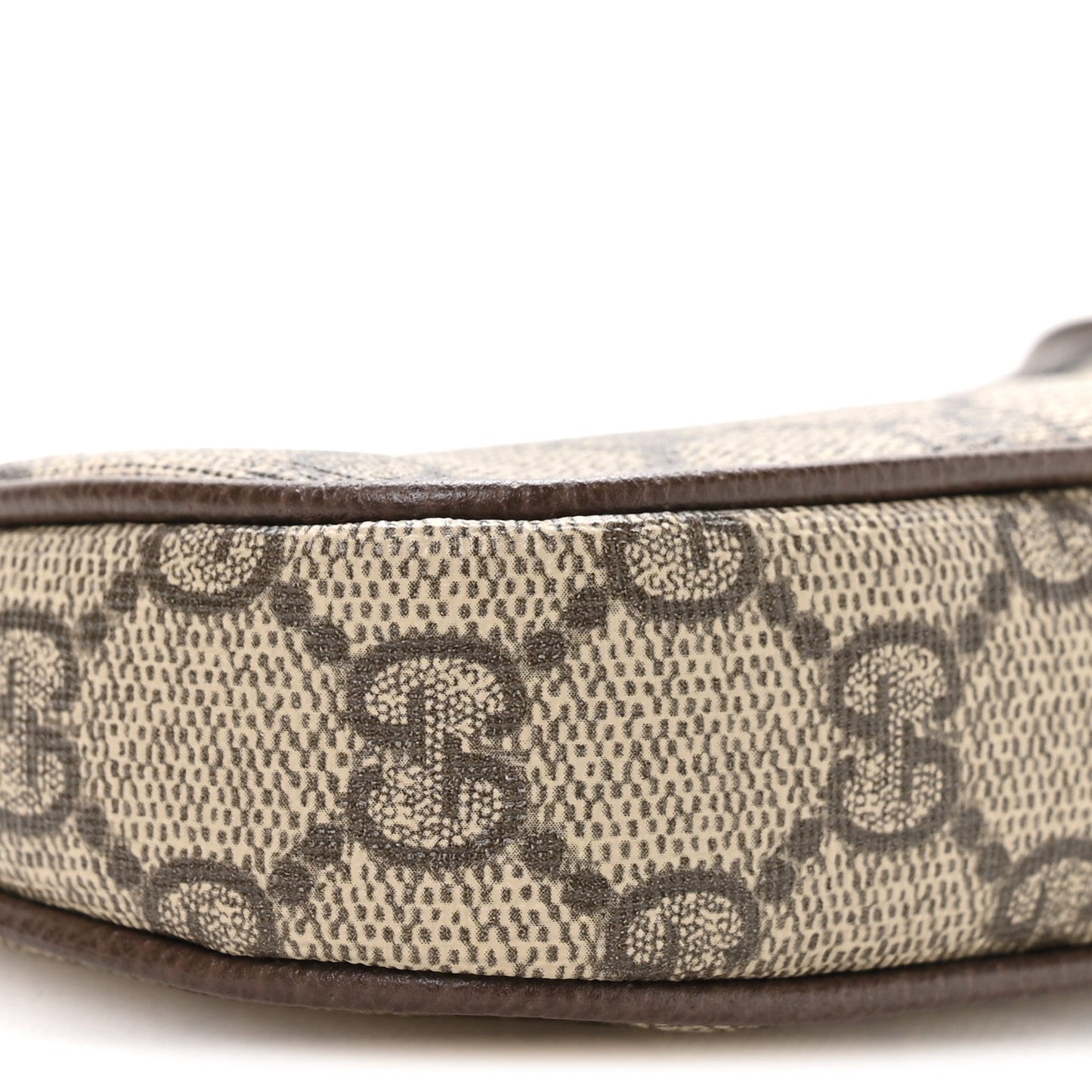 GG Supreme Monogram Textured Dollar Calfskin Mini Ophidia Chain Bag Beige Ebony