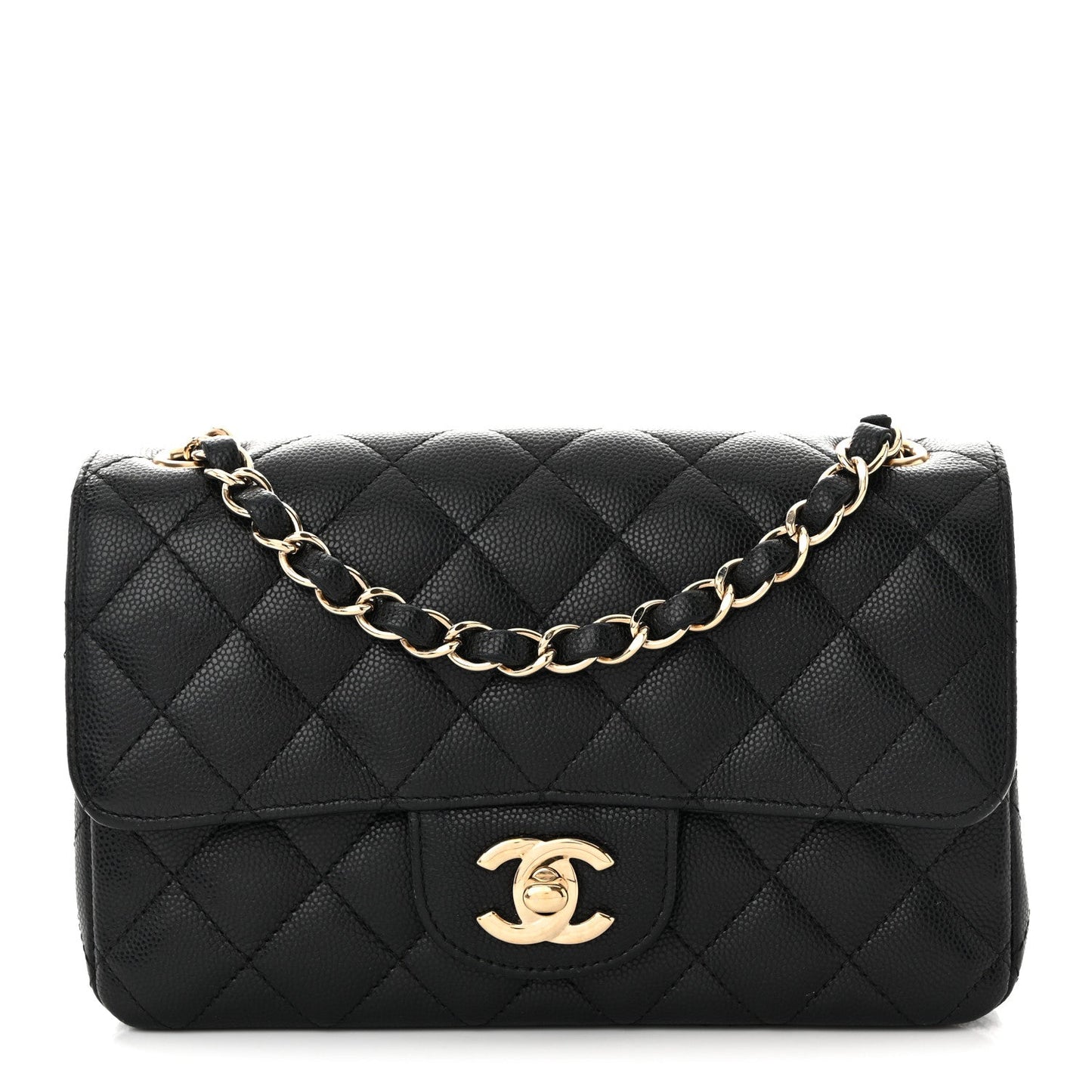 Caviar Quilted Mini Rectangular Flap Black