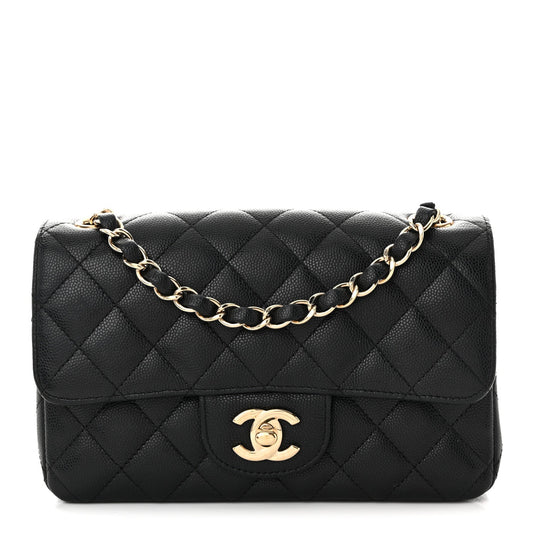 Caviar Quilted Mini Rectangular Flap Black