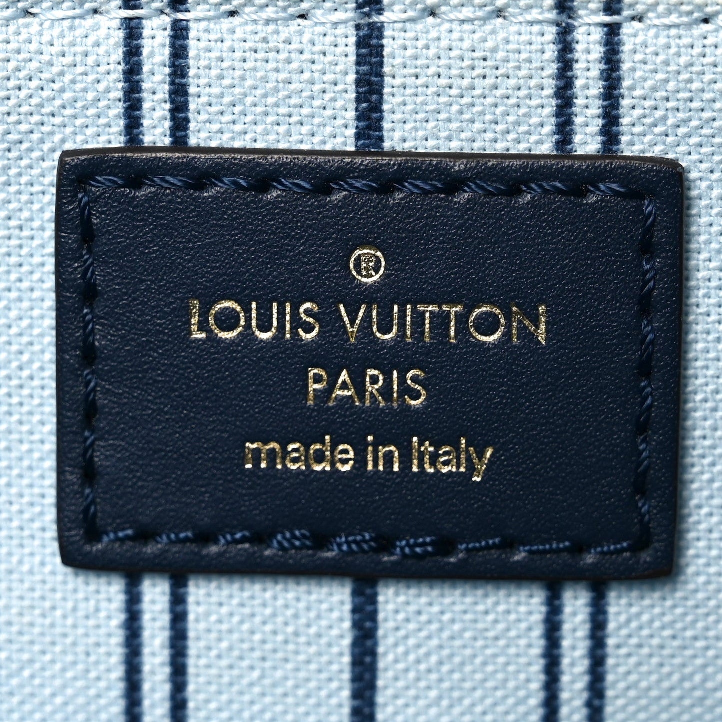 Raffia Calfskin Monogram Giant Onthego MM Blue