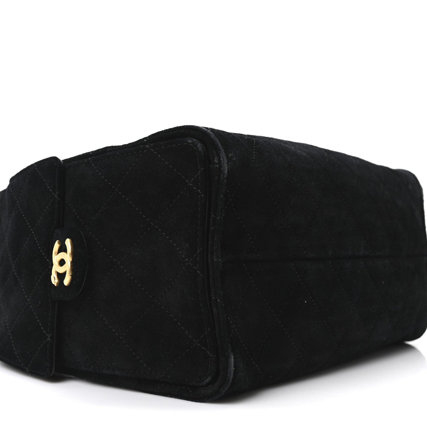 Suede Quilted Small Chanel 25 Handbag Black