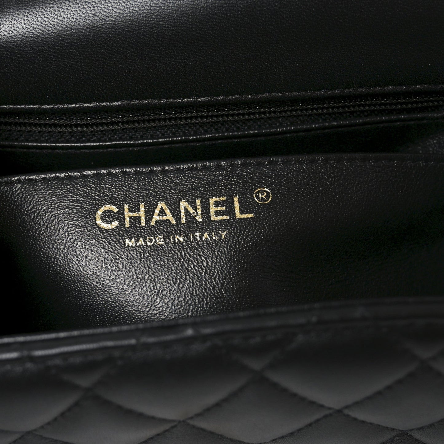 Lambskin Quilted Mini Square Flap Black