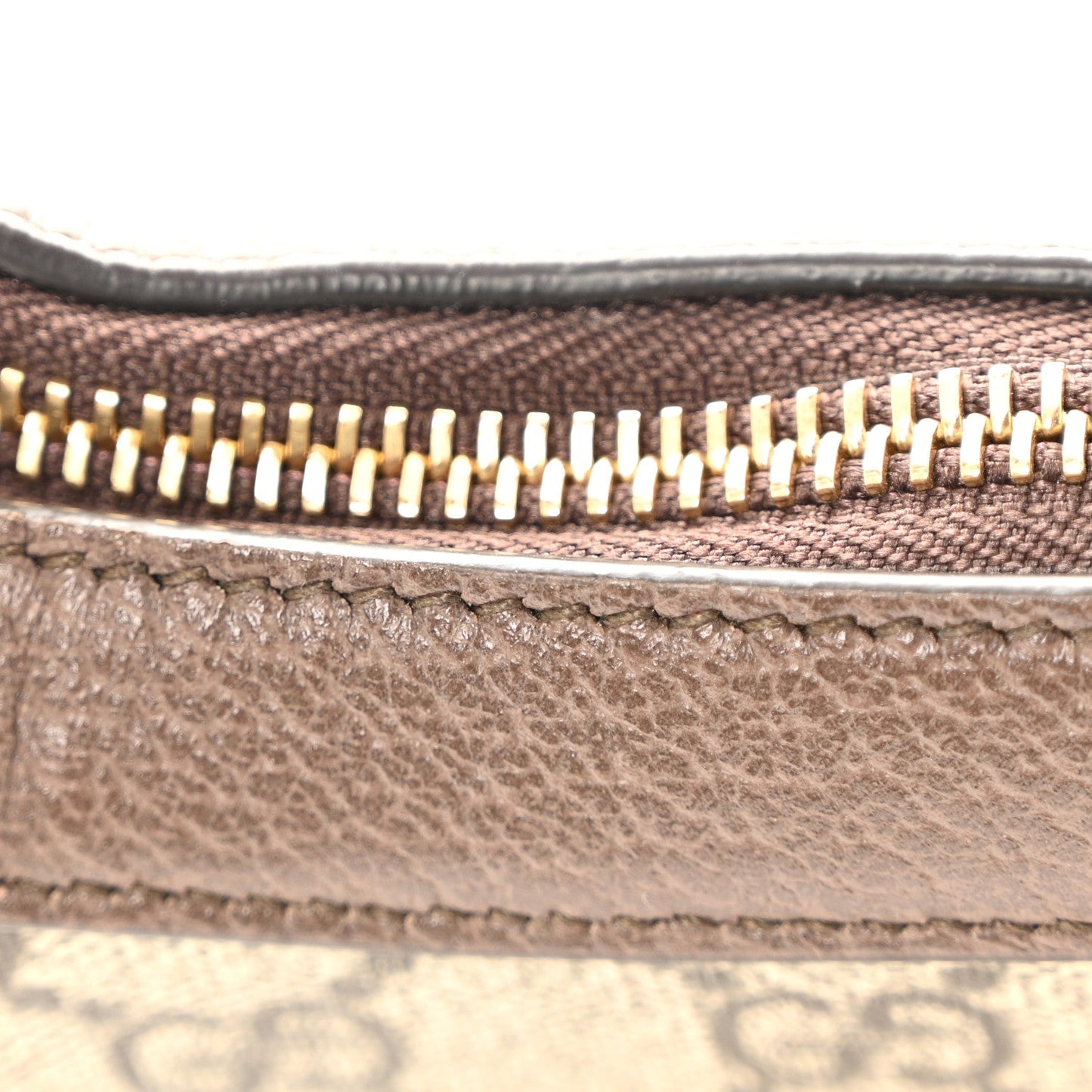GG Supreme Monogram Textured Calfskin Web Mini Ophidia Half Moon Hobo Beige Ebony New Acero