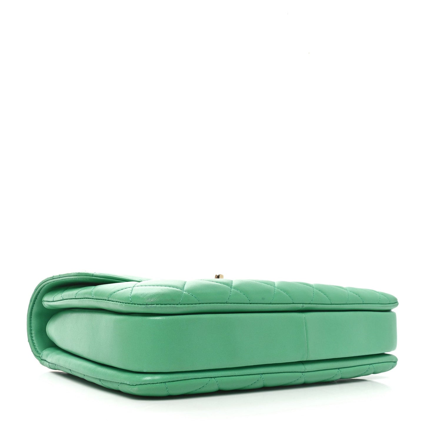 Lambskin Quilted Medium Trendy CC Flap Dual Handle Bag Green