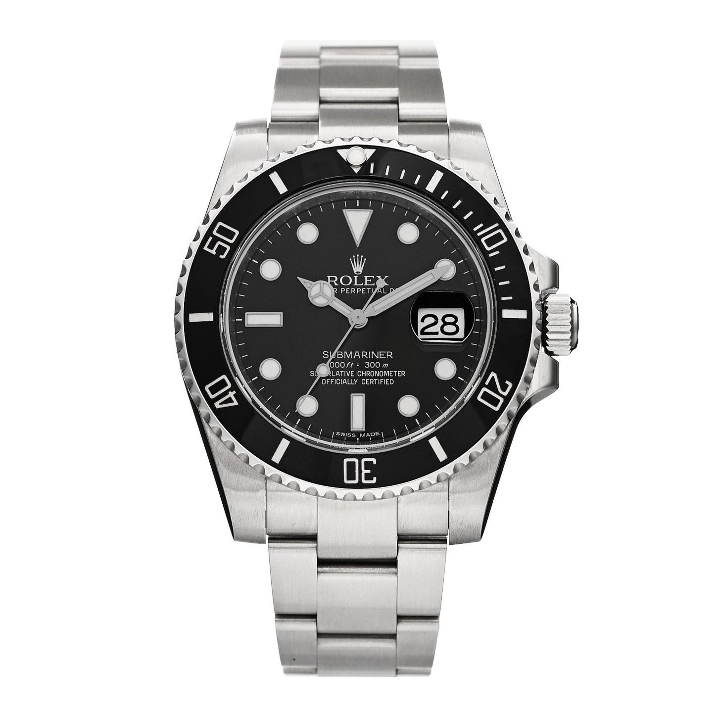 Stainless Steel 40mm Oyster Perpetual Submariner Date Watch Black 116610LN