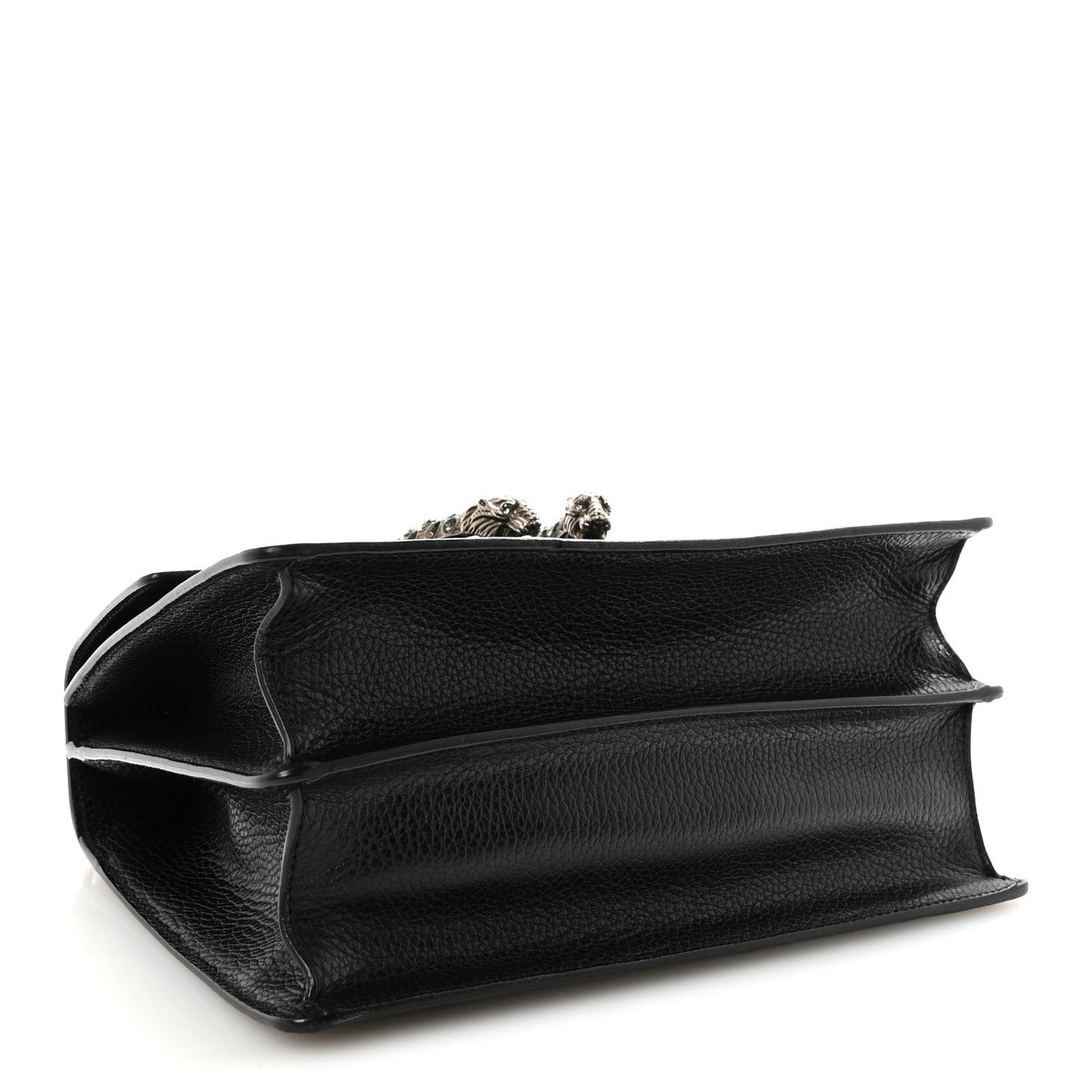 Dollar Calfskin Crystal Web Medium Dionysus Bamboo Top Handle Bag Black Black Diamond
