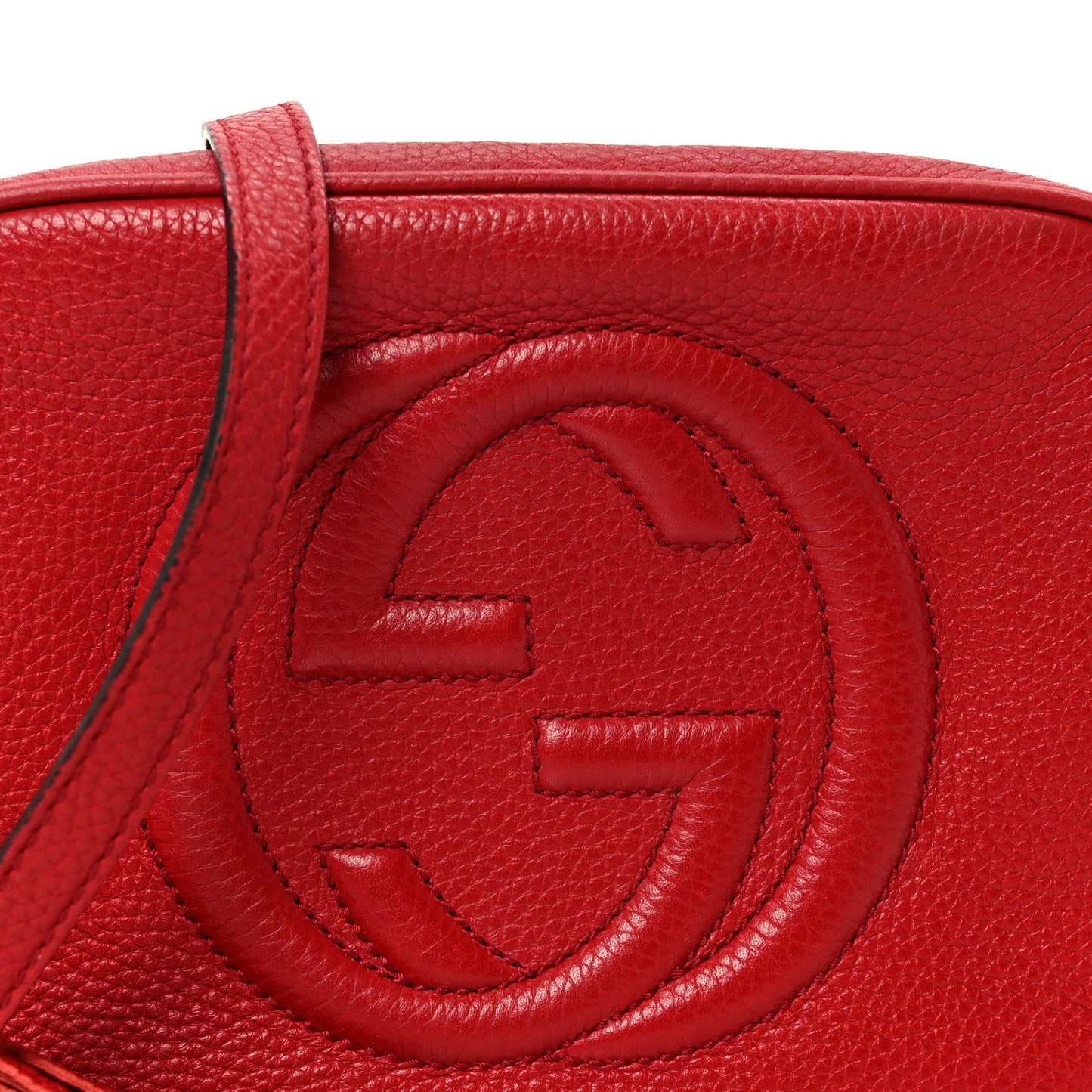 Pebbled Calfskin Small Soho Disco Bag Tabasco Red