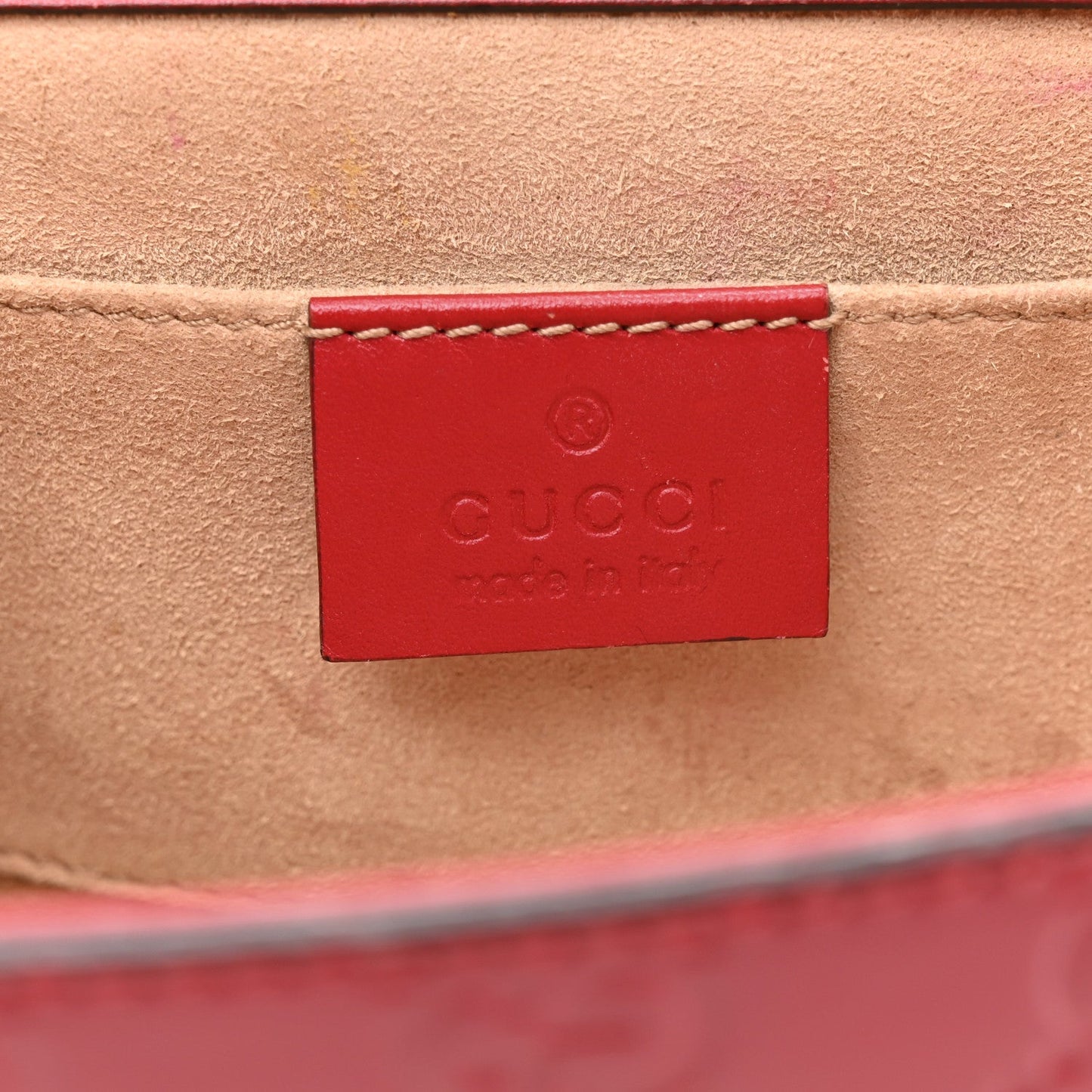Guccissima Small Padlock Shoulder Bag Hibiscus Red
