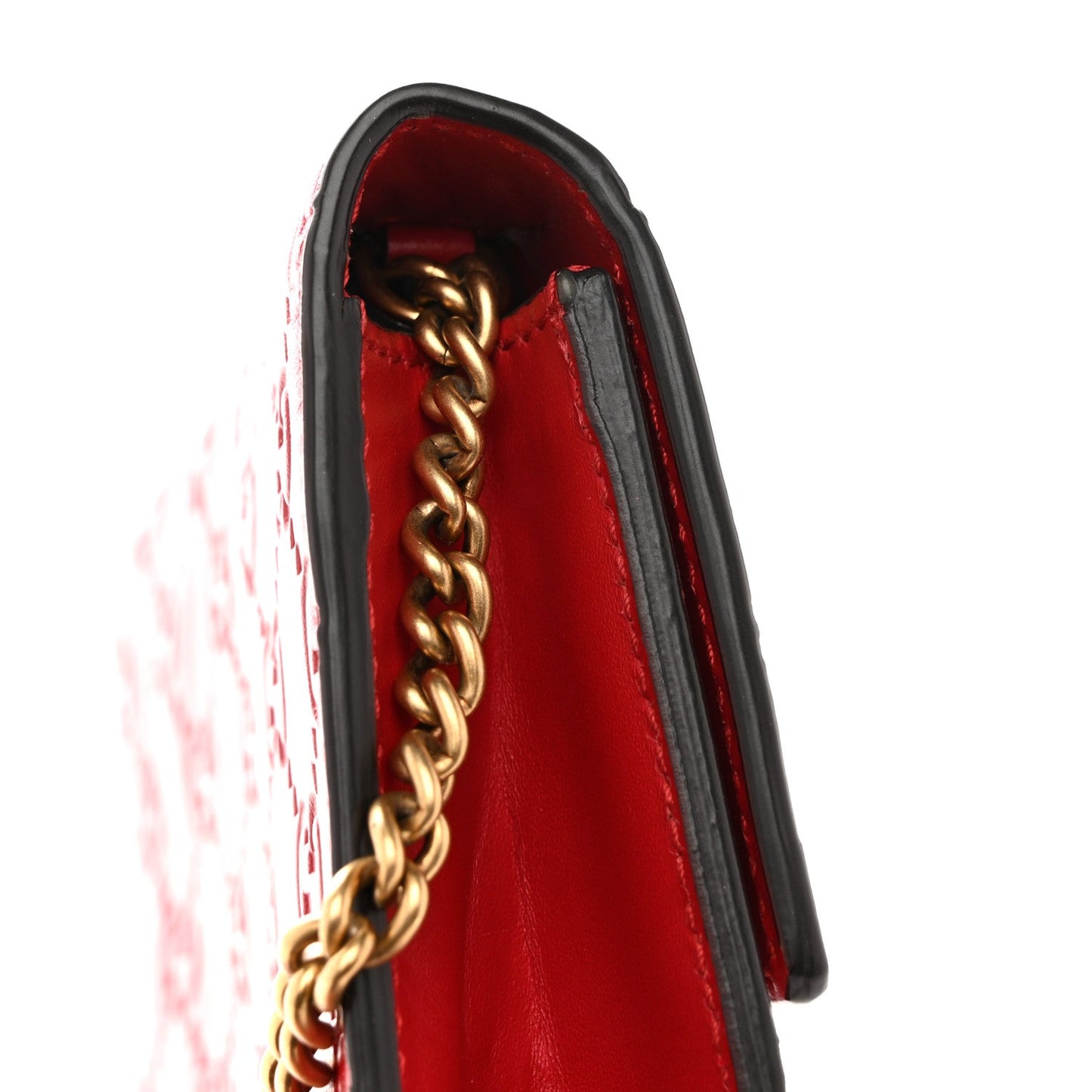 Guccissima Mini Cherry Chain Bag Hibiscus Red