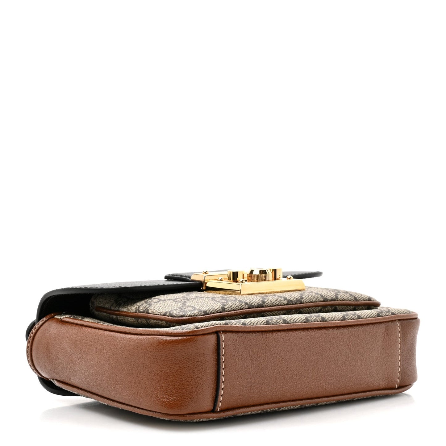 GG Supreme Monogram New Sakai Lux Calfskin Mini Padlock Flap Pocket Shoulder Bag Beige Ebony Black Cuir