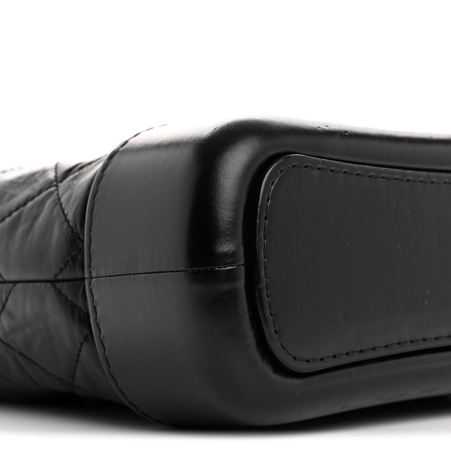 Aged Calfskin Quilted Small Gabrielle Hobo Black